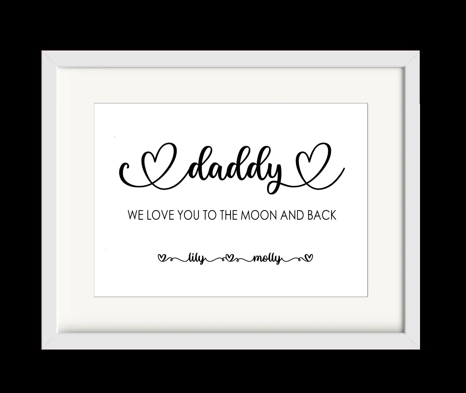 Personalized Daddy Calligraphy Art Print, Father's Day Gift