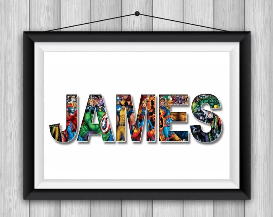 DIGITAL DELIVERY by EMAIL** Personalised Marvel Word Art Print Gift for Son Friend Dad etc Superhero Avenger Theme Birthday Present Keepsake - image 4