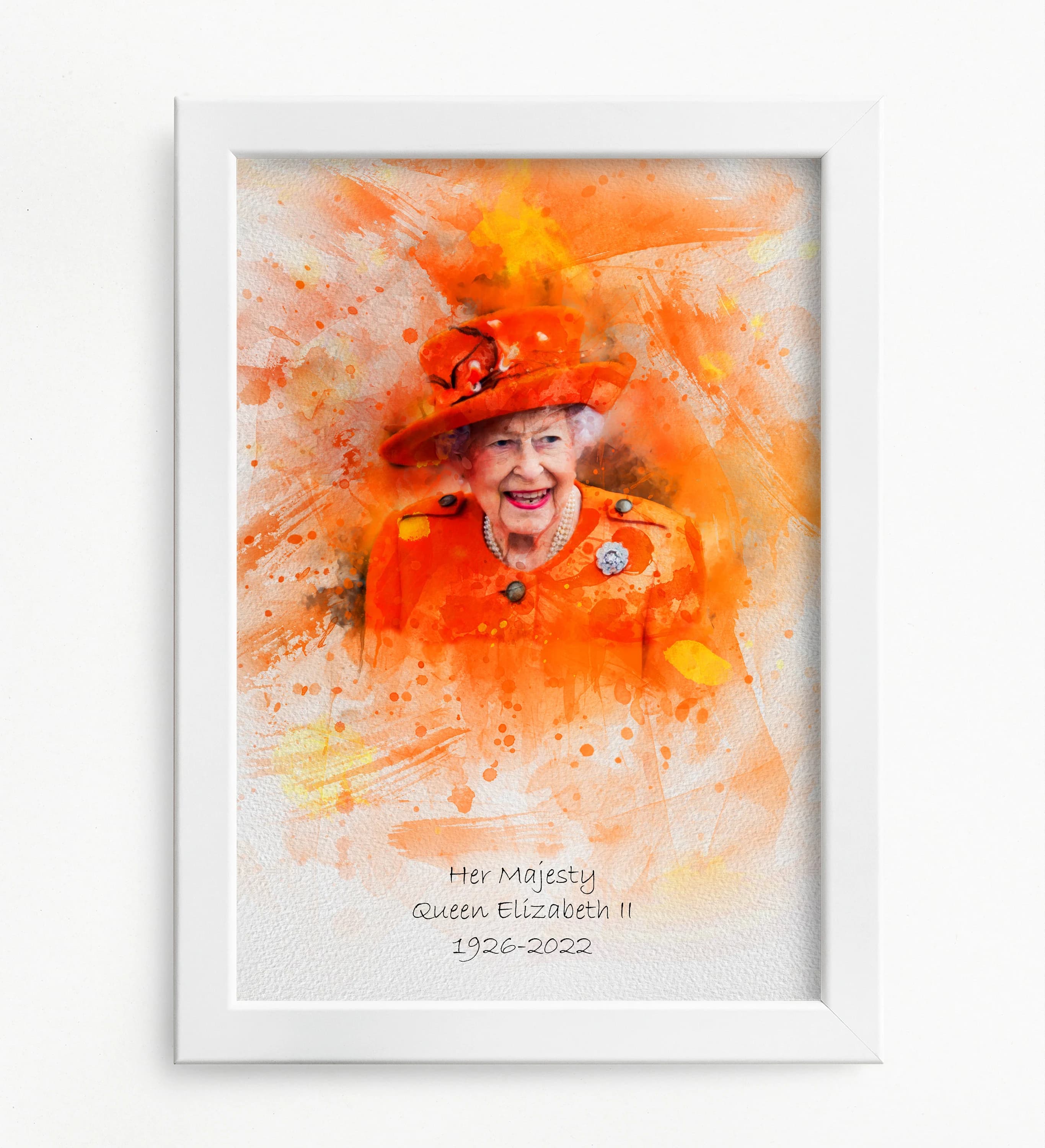 Queen Elizabeth II Memorial Print, Watercolour Portrait, Royal Tribute - image 3
