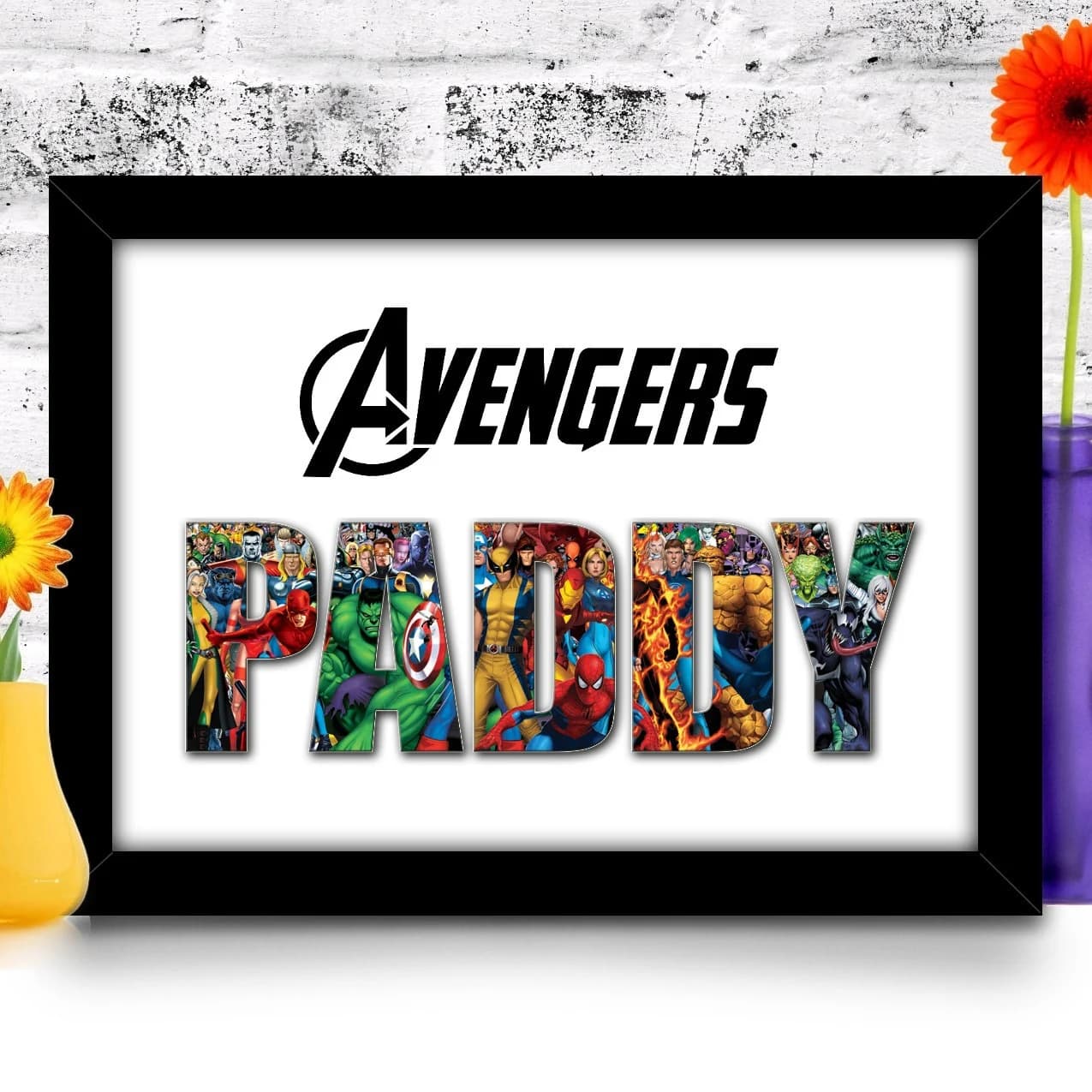 DIGITAL DELIVERY by EMAIL** Personalised Marvel Word Art Print Gift for Son Friend Dad etc Superhero Avenger Theme Birthday Present Keepsake - image 5