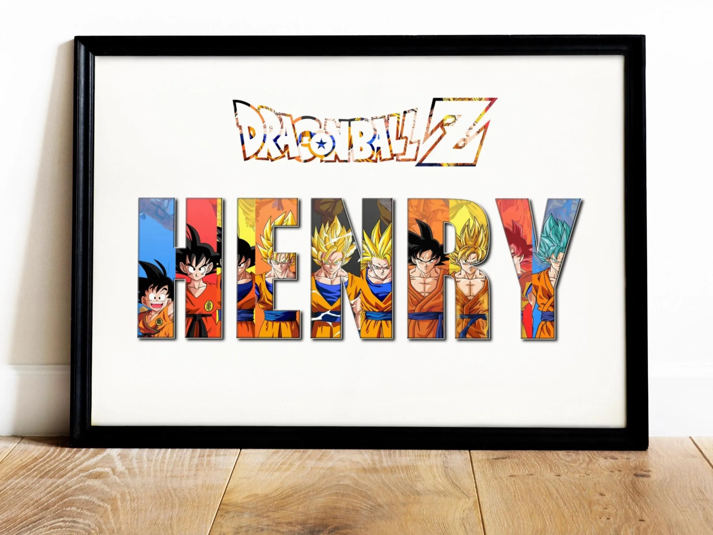 Personalised Dragon Ball Z Name Art - Unique Gift for Fathers day, Daddy Birthday, Christmas & Anime Fans | Nursary decor Word Art Keepsake - image 5