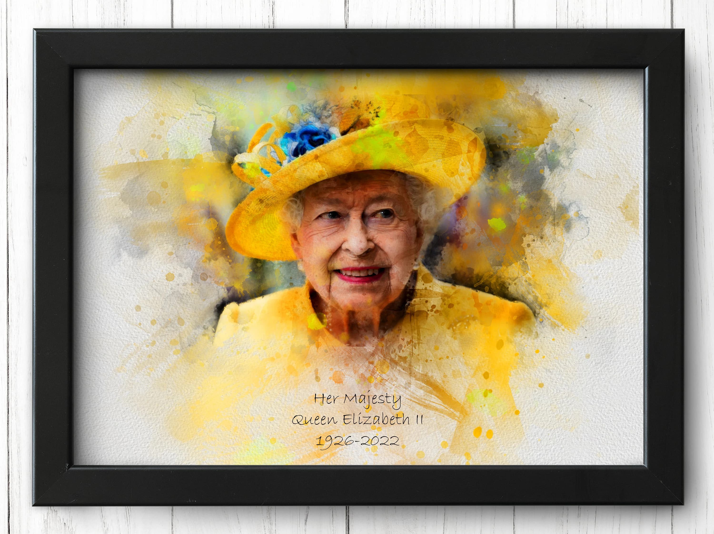 Queen Elizabeth II Memorial Print, Watercolour Portrait, Royal Tribute - image 4