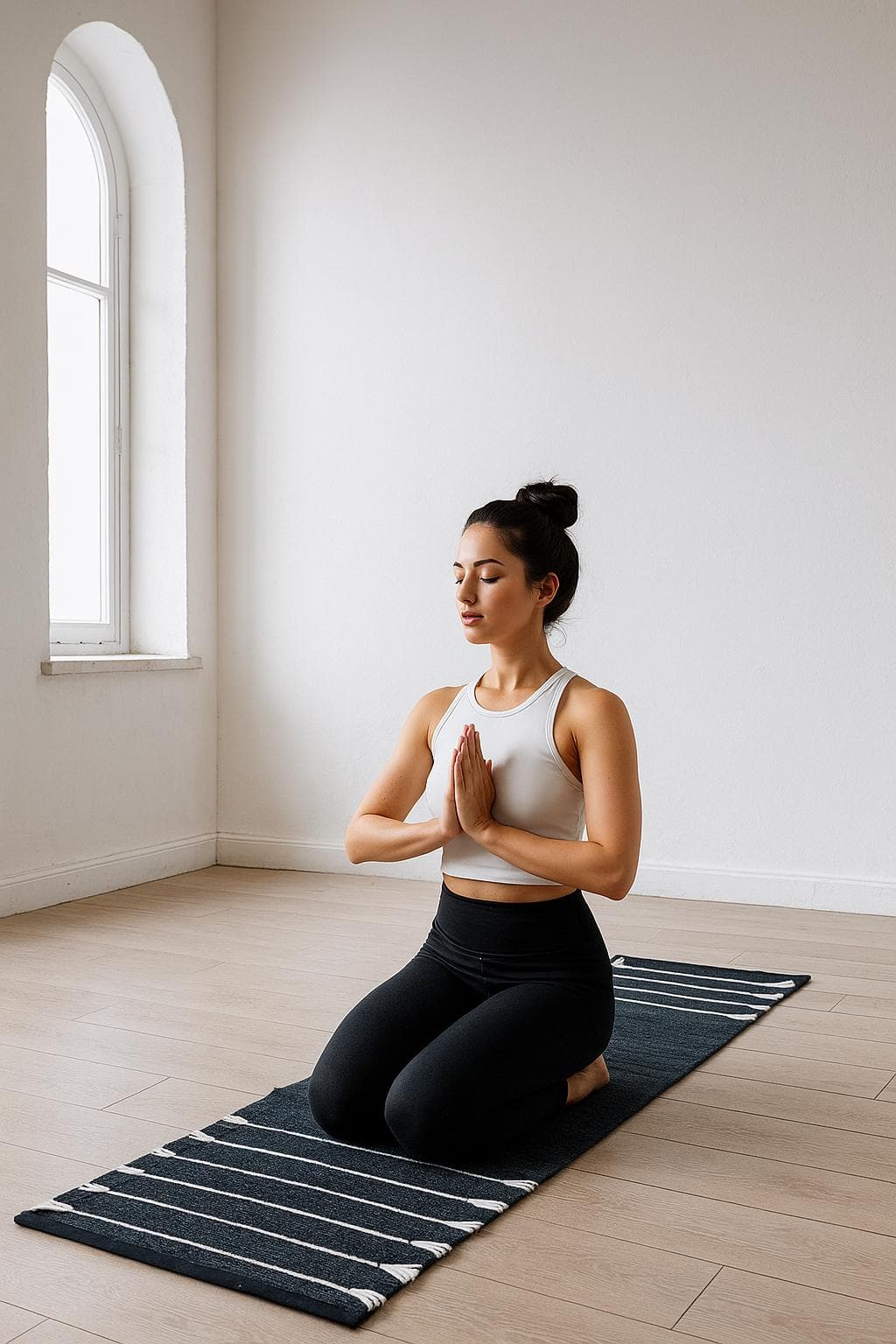 Organic Cotton Yoga Rug: Artisan-Made Anti-Skid Mat, Earth-Toned Design