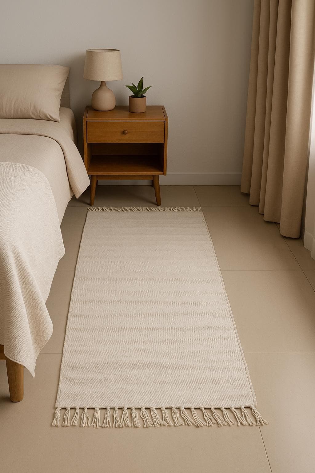 Handwoven cream cotton yoga mat natural non toxic meditation and pilates mat