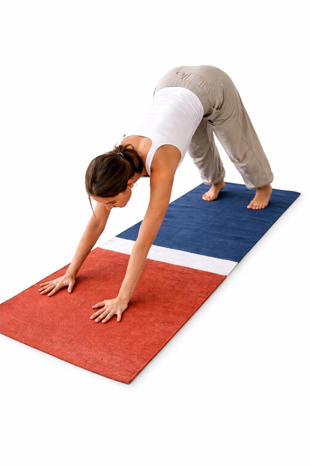 Lightweight cotton yoga mat travel meditation rug eco friendly