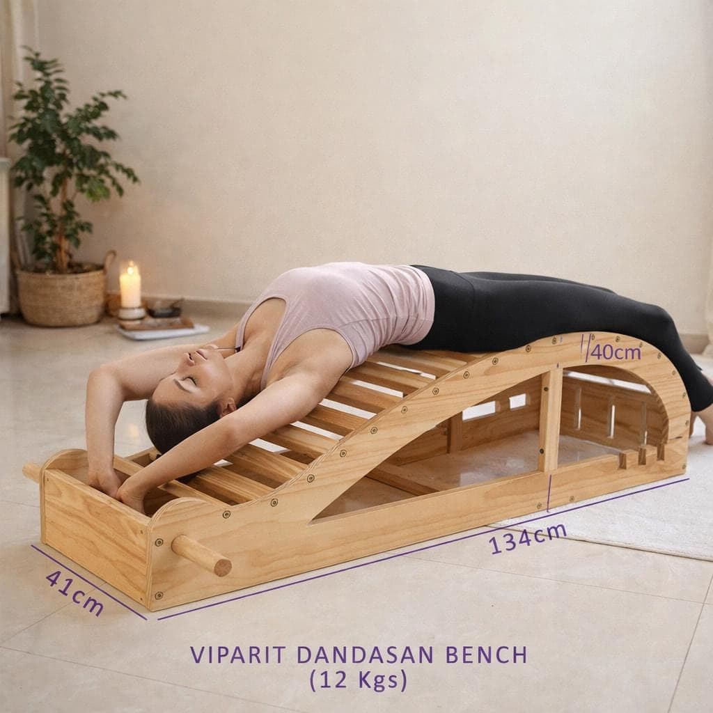 Yoga Backbend Bench Wooden, Viparita Dandasana Bench, Spine Stretch Bench, Iyengar Yoga Prop, Whale Pose Support Bench