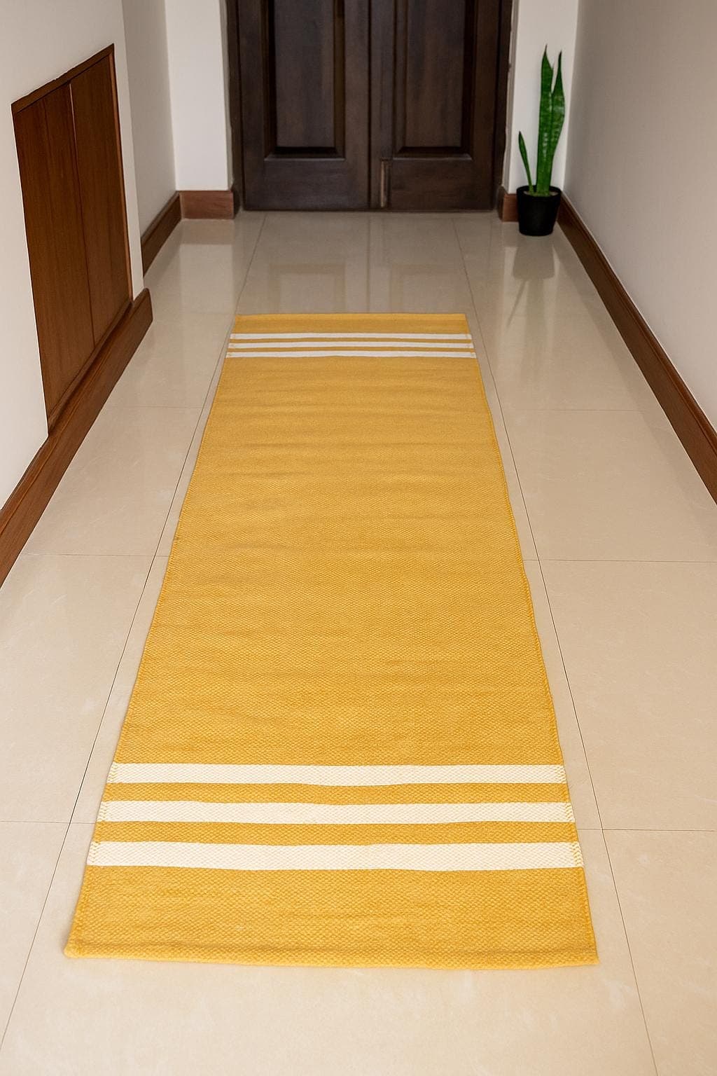 Organic Cotton Yoga Mat 24x72 | Eco Friendly Yoga Rug | Washable Meditation Mat | Non Slip Yoga Mat | Yellow Yoga Runner - image 5