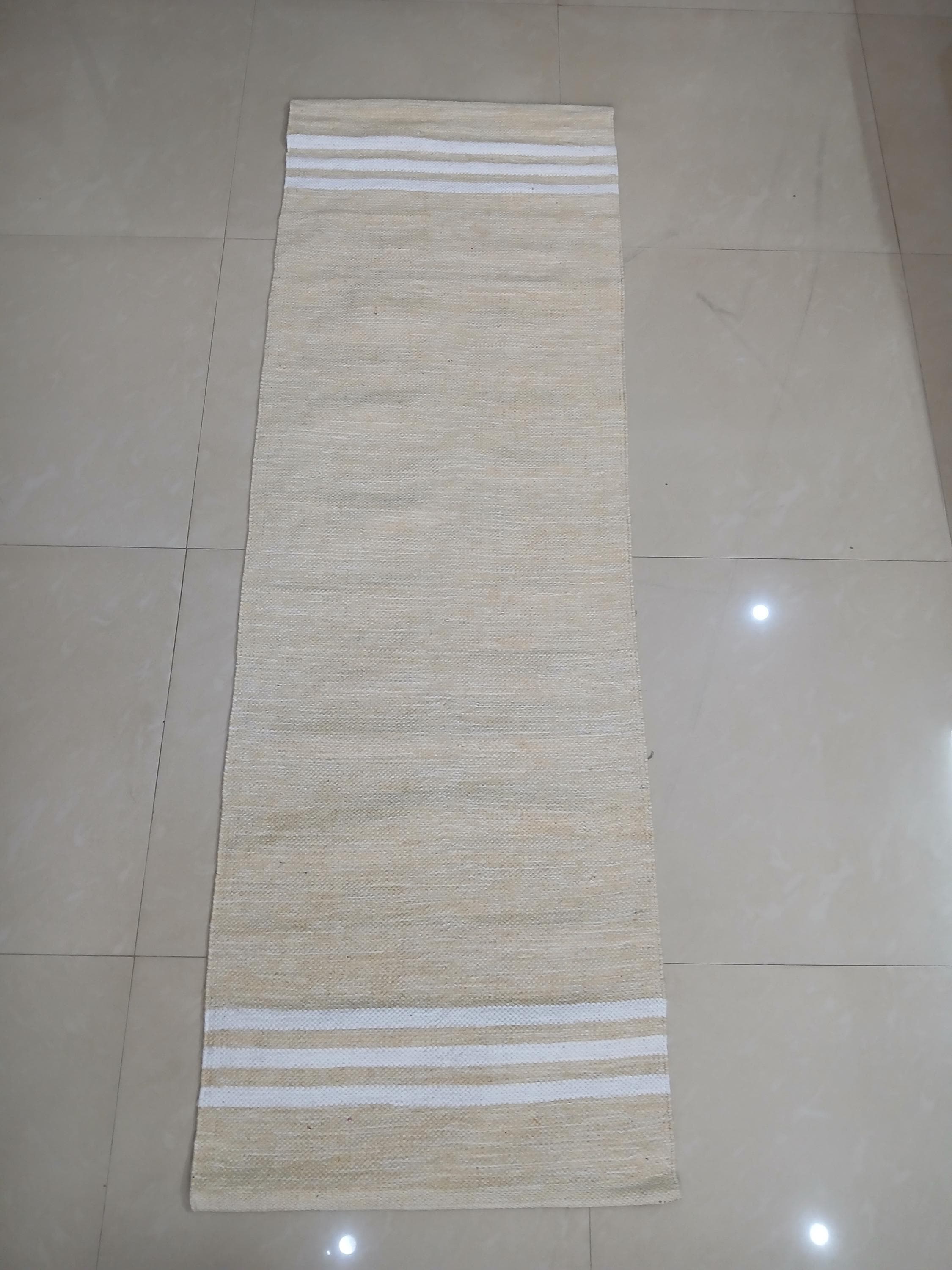 Organic Cotton Yoga Mat: Handwoven Non-Slip Rug, Eco-Friendly - image 3