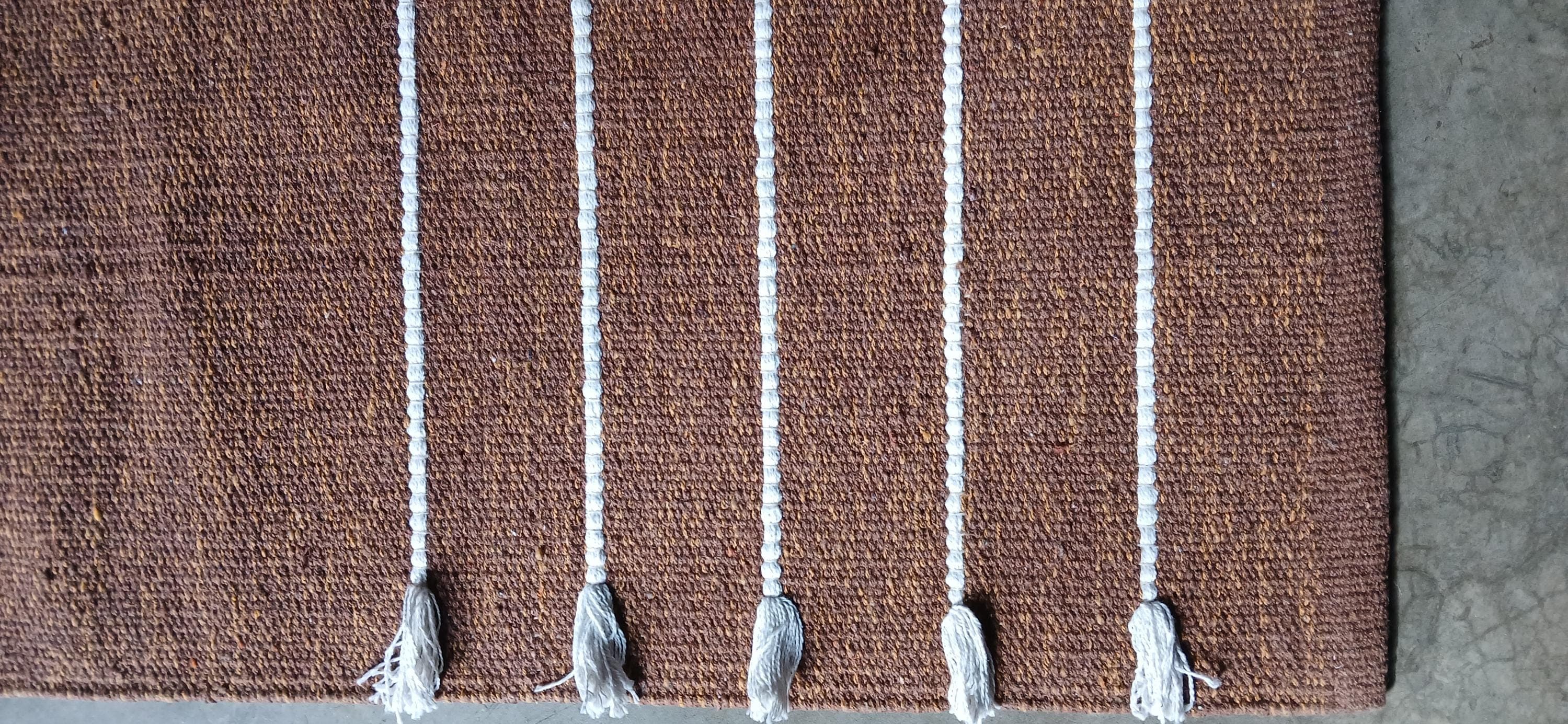 Rust Brown Cotton Yoga Mat 24x72 Inch, Handwoven Terracotta Yoga Rug, Eco Friendly Meditation Mat, Natural Yoga Carp - image 4