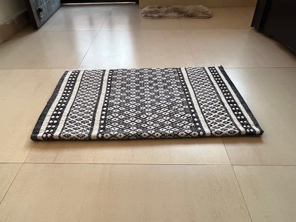 Handwoven Cotton Kitchen Rug 18x30, Washable Eco Friendly Kitchen Mat, Non Slip Cotton Floor Rug, Farmhouse Boho Kitchen Decor Mat