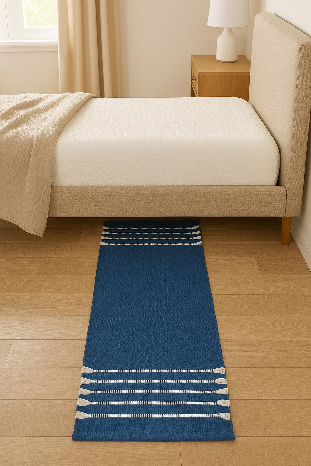 Organic Cotton Yoga Mat 24x72 Inch | Eco Friendly Non Slip Yoga Rug | Washable Handmade Meditation Mat | Sustainable Yoga Gift - image 5