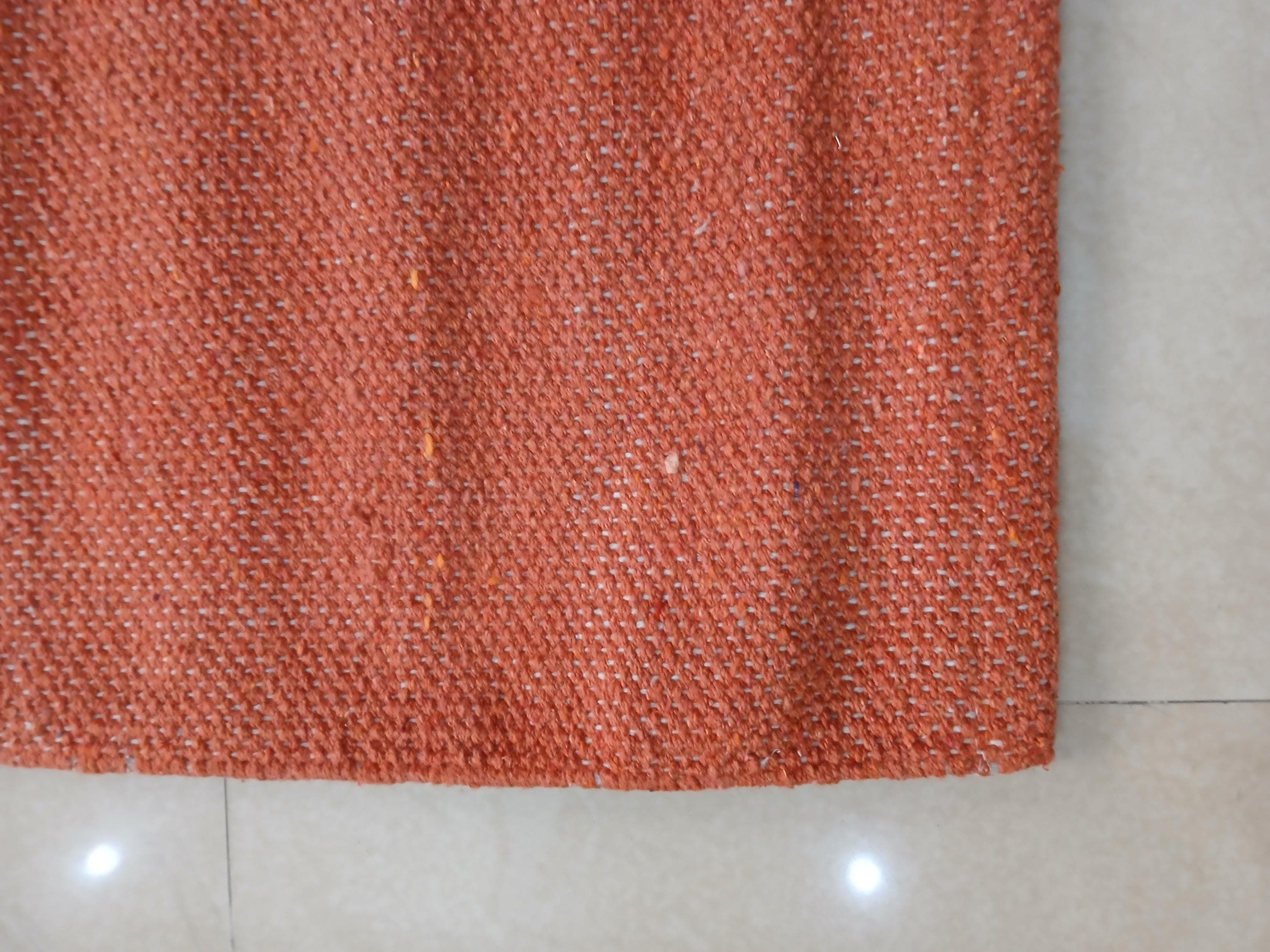 Rust Cotton Yoga Mat 24x72 | Organic Yoga Rug | Eco Friendly Meditation Mat | Non Slip Yoga Carpet | Boho Home Decor - image 5