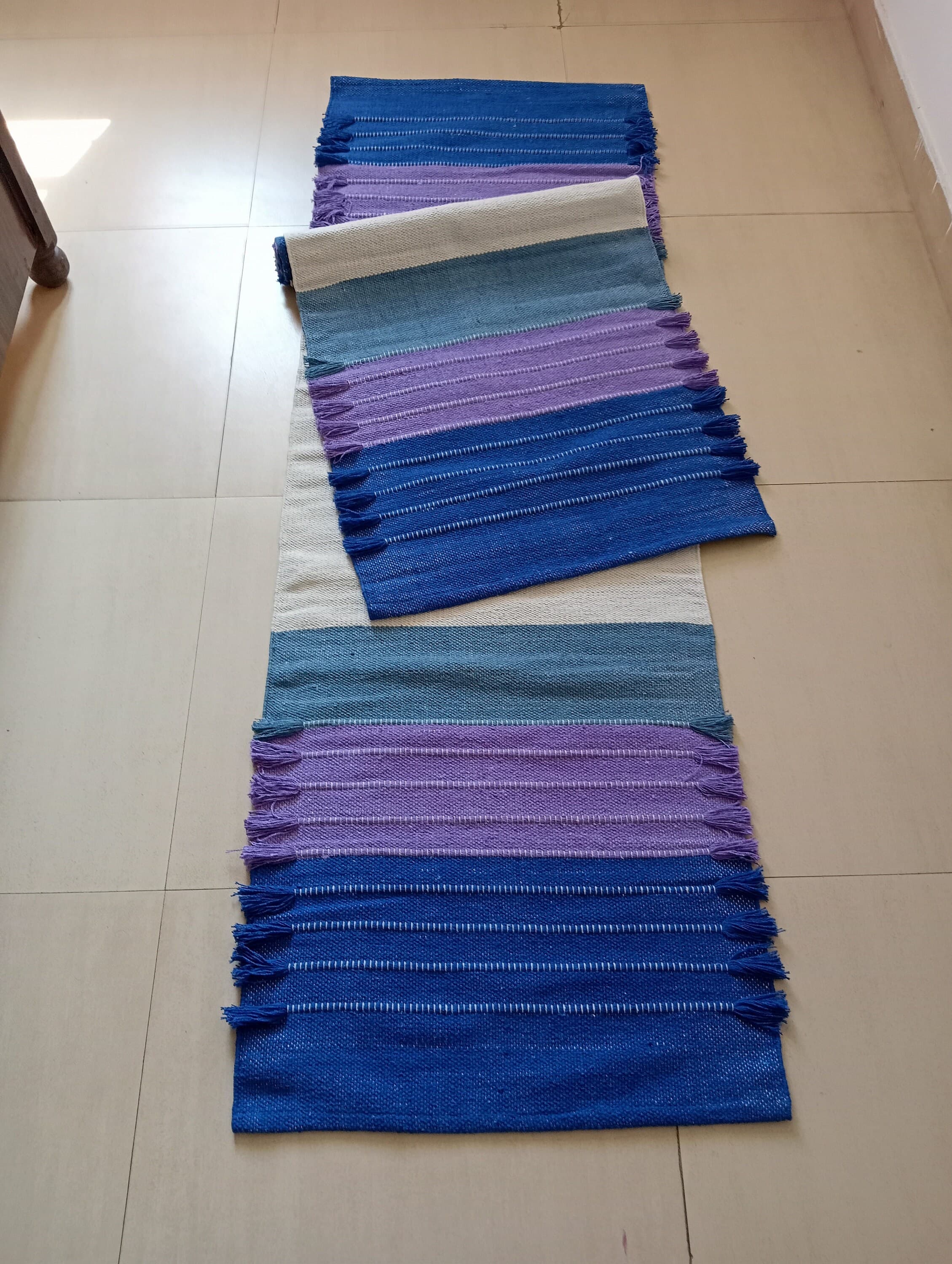 Handwoven Organic Cotton Yoga Mat – Non-Slip, 72x24 - image 5