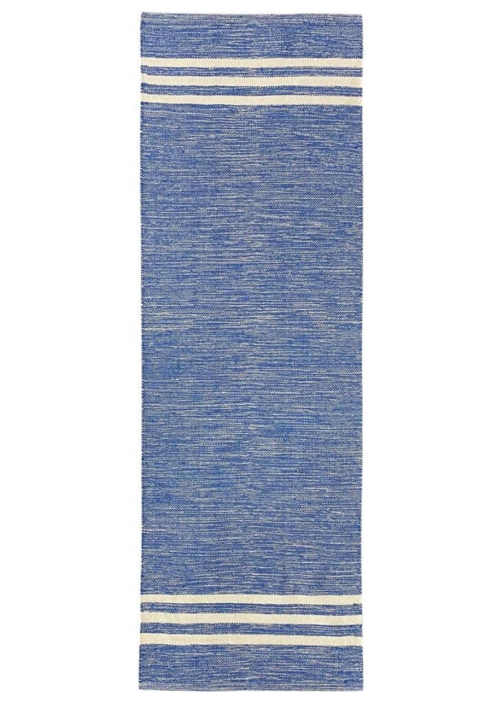 Blue Cotton Yoga Mat 24x72, Organic Handloom Yoga Rug, Eco Friendly Non Toxic Meditation Mat, Sweat Absorbent, Washable - image 3