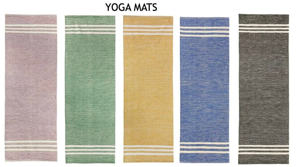 Eco friendly yoga mat cotton washable breathable yoga rug