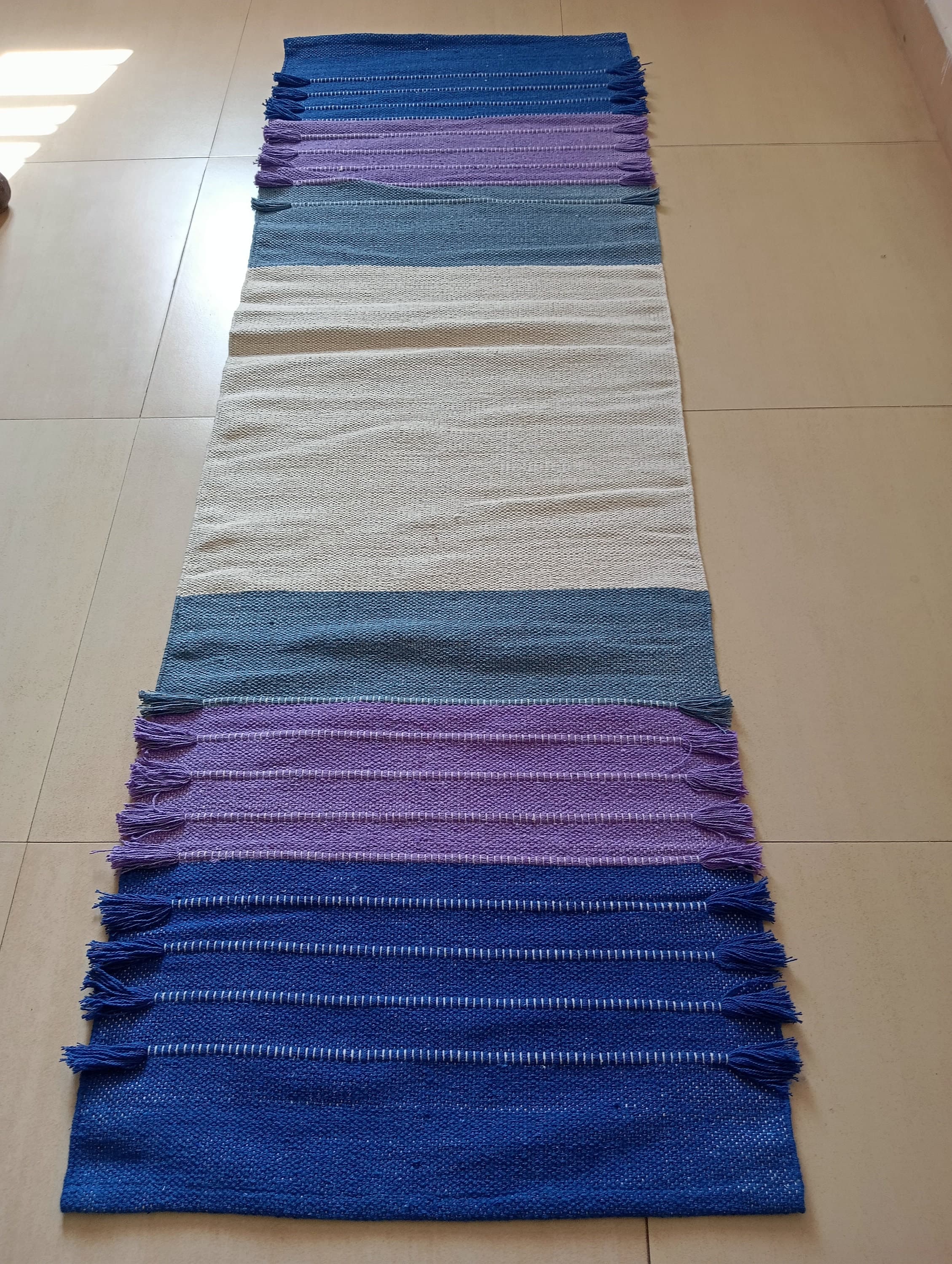 Handwoven Organic Cotton Yoga Mat – Non-Slip, 72x24 - image 3