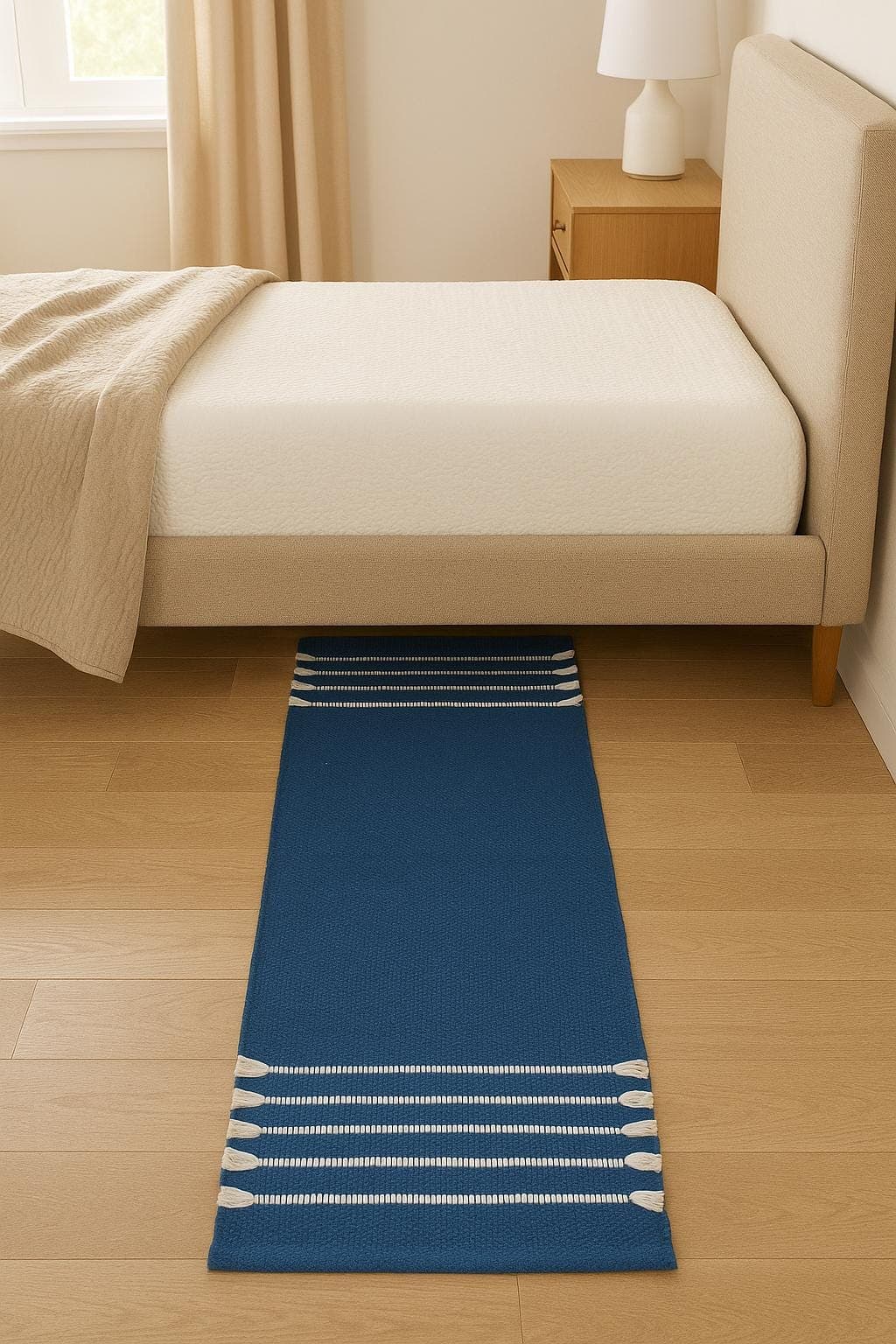 Organic Cotton Yoga Rug: Artisan-Made Anti-Skid Mat, Earth-Toned Design - image 4