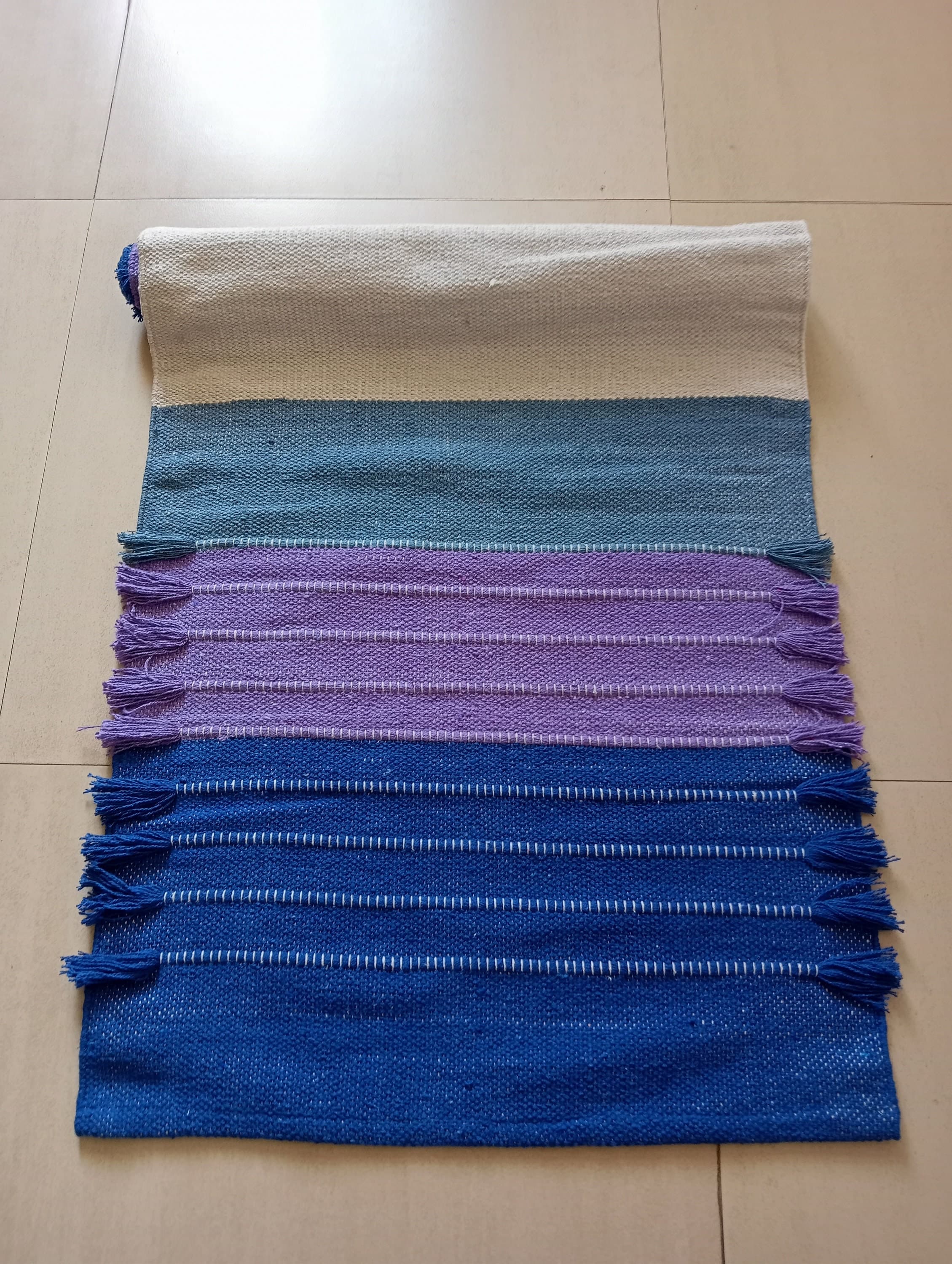 Handwoven Organic Cotton Yoga Mat – Non-Slip, 72x24 - image 4