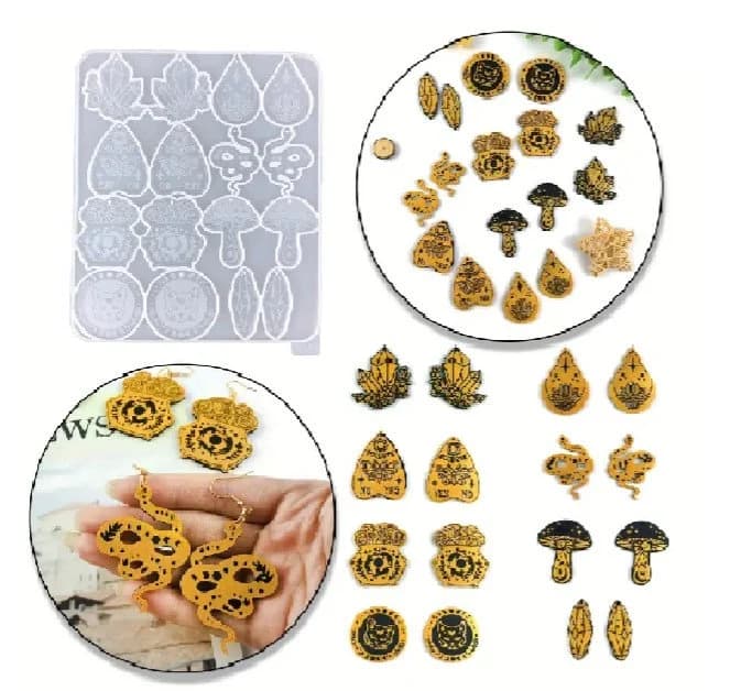 Boho Style Crystal Earrings/Charms/Keychain Mold - image 3