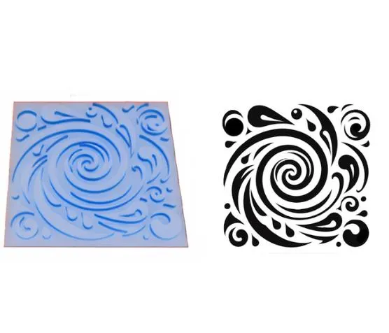 Swirl Mokume Texture Plate/Imprint Plate/Mokume Roller