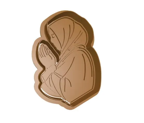 2 PCS: Praying Muslim Man Or Woman Cookie Cutter/Polymer Clay - image 5