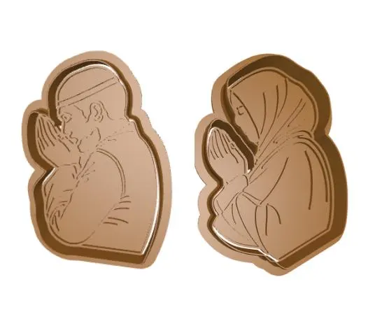 2 PCS: Praying Muslim Man Or Woman Cookie Cutter/Polymer Clay