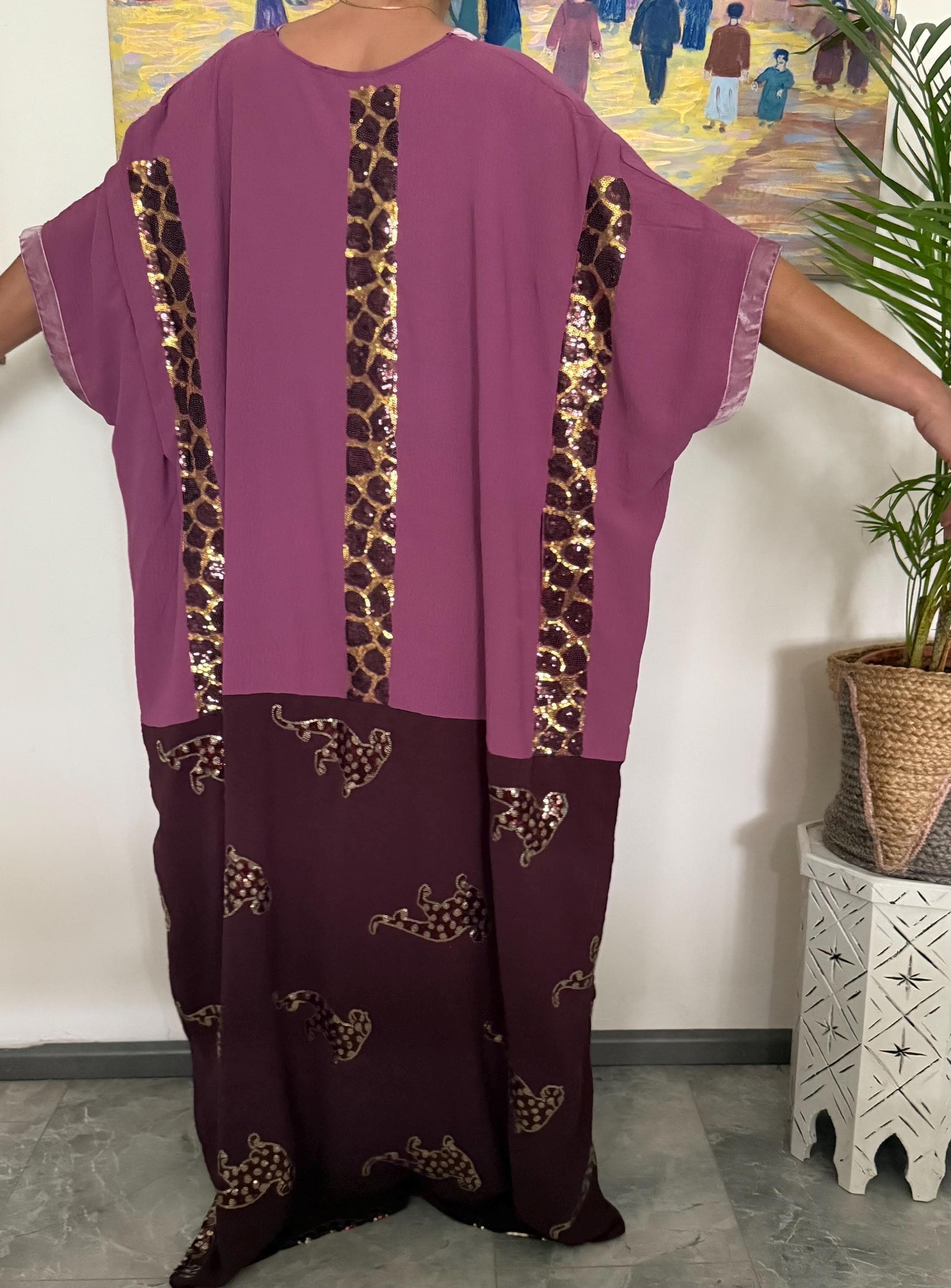 Sequin Glitter Djellaba Dishdasha Long Dress Abaya Kaftan Gown Maxi Kimono Embroidered Modest Fashion Robe Arabic Boho Tunic Elegant Wear - image 4