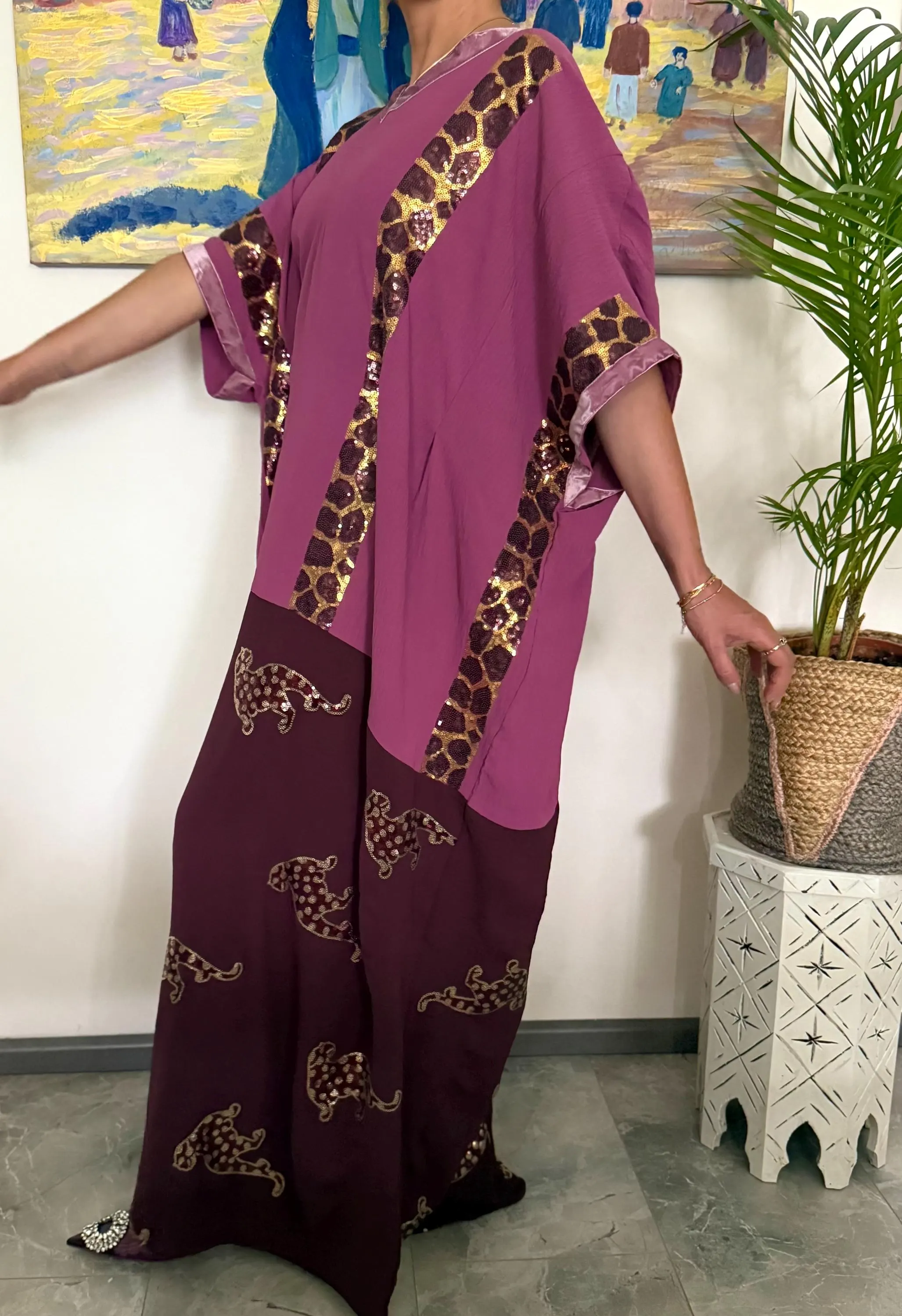 Sequin Glitter Djellaba Dishdasha Long Dress Abaya Kaftan Gown Maxi Kimono Embroidered Modest Fashion Robe Arabic Boho Tunic Elegant Wear