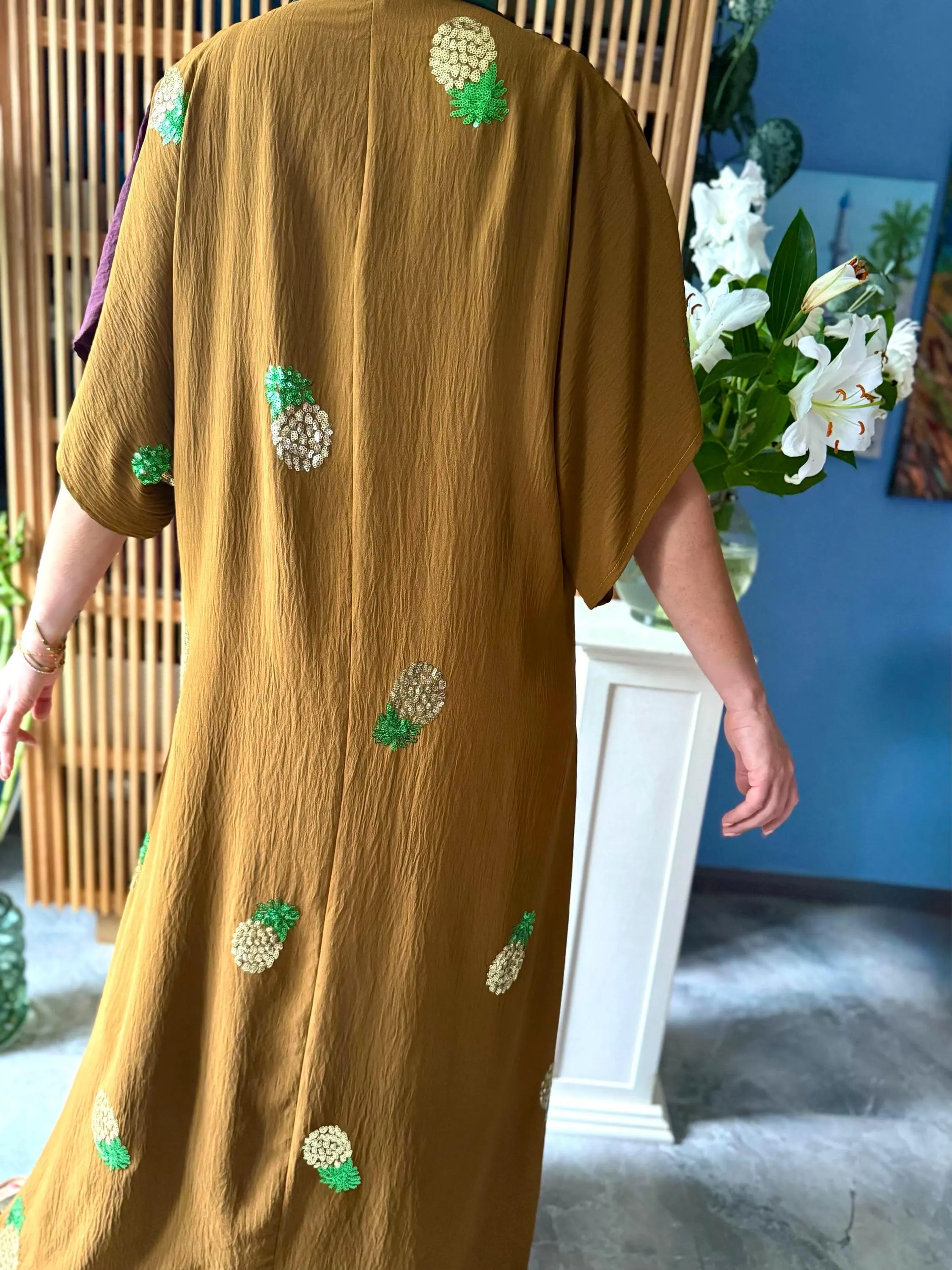 Sequins Patchwork Abaya Kimono Kaftan Robe Poncho Mantel Jacket Tunic Thobe Gown Coat Long Evening Iraq Dubai Islam Modest Dress Embroidery - image 5