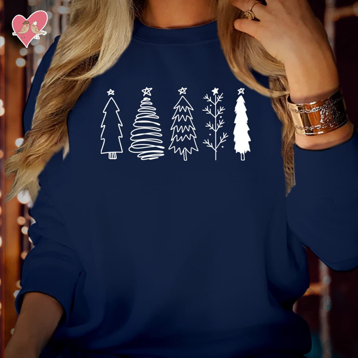 Christmas Trees Sketch Jumper Minimalist Xmas Forest Xmas SWEATSHIRT S-5037 - image 5