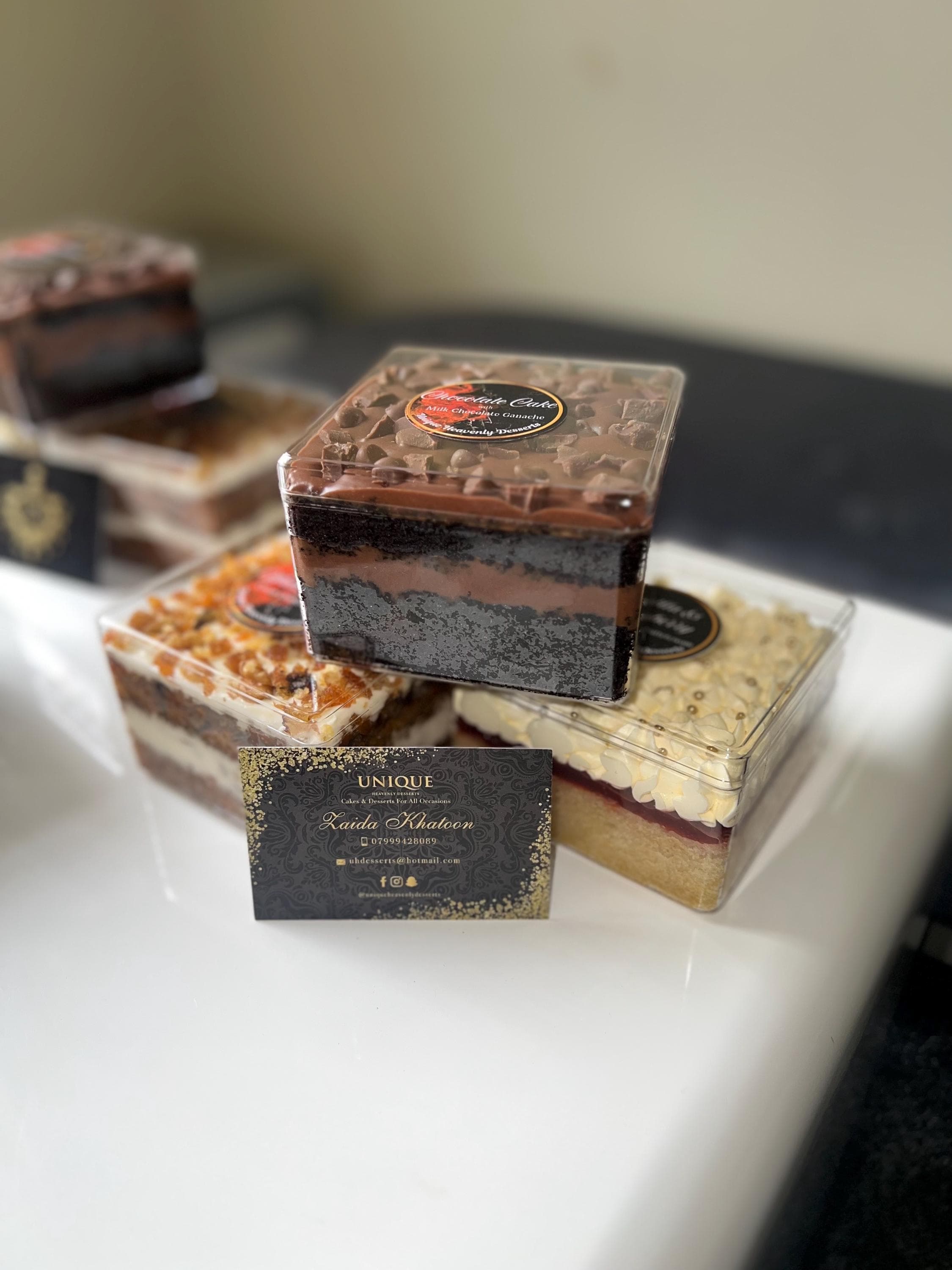 3 X most heavenly cakes boxes, Carrot cake + Chocolate cake  + Vanilla & Raspberry cake - image 5