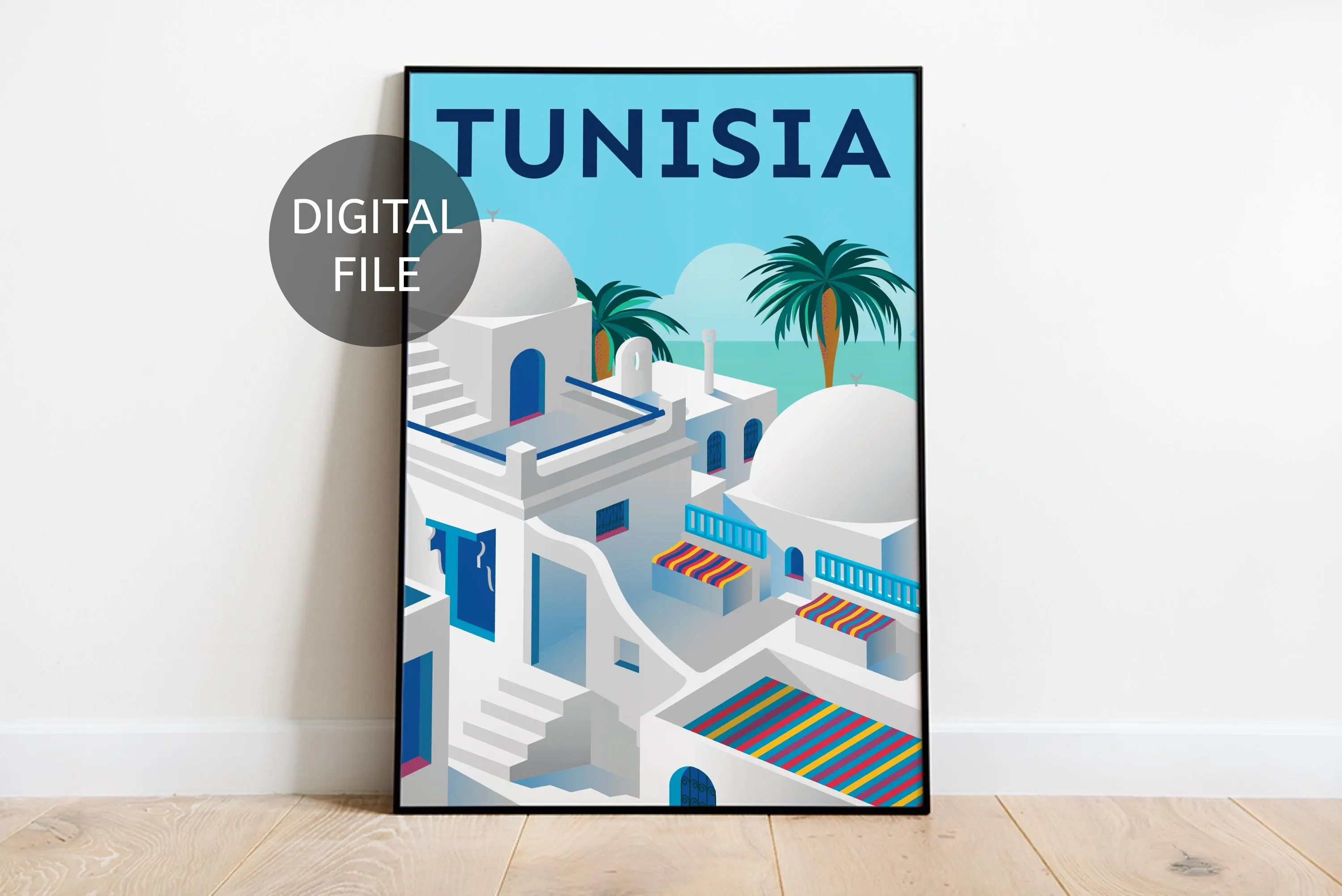 Tunisia Travel Poster | Vintage Tunis Print, Islamic Wall Art (Digital Download) - image 2