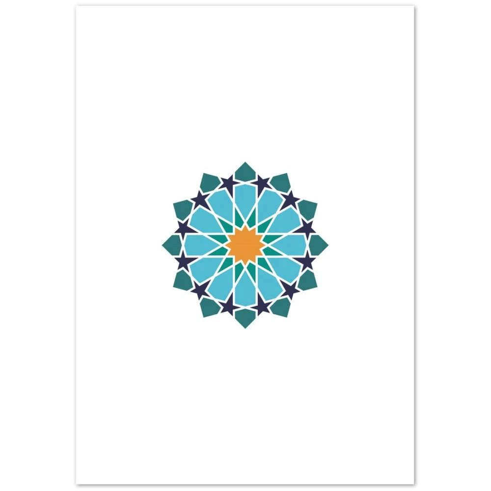 Islamic Wall Art | Islamic Geometry | Moroccan Moorish Rosette Poster Print | Islamic Gift