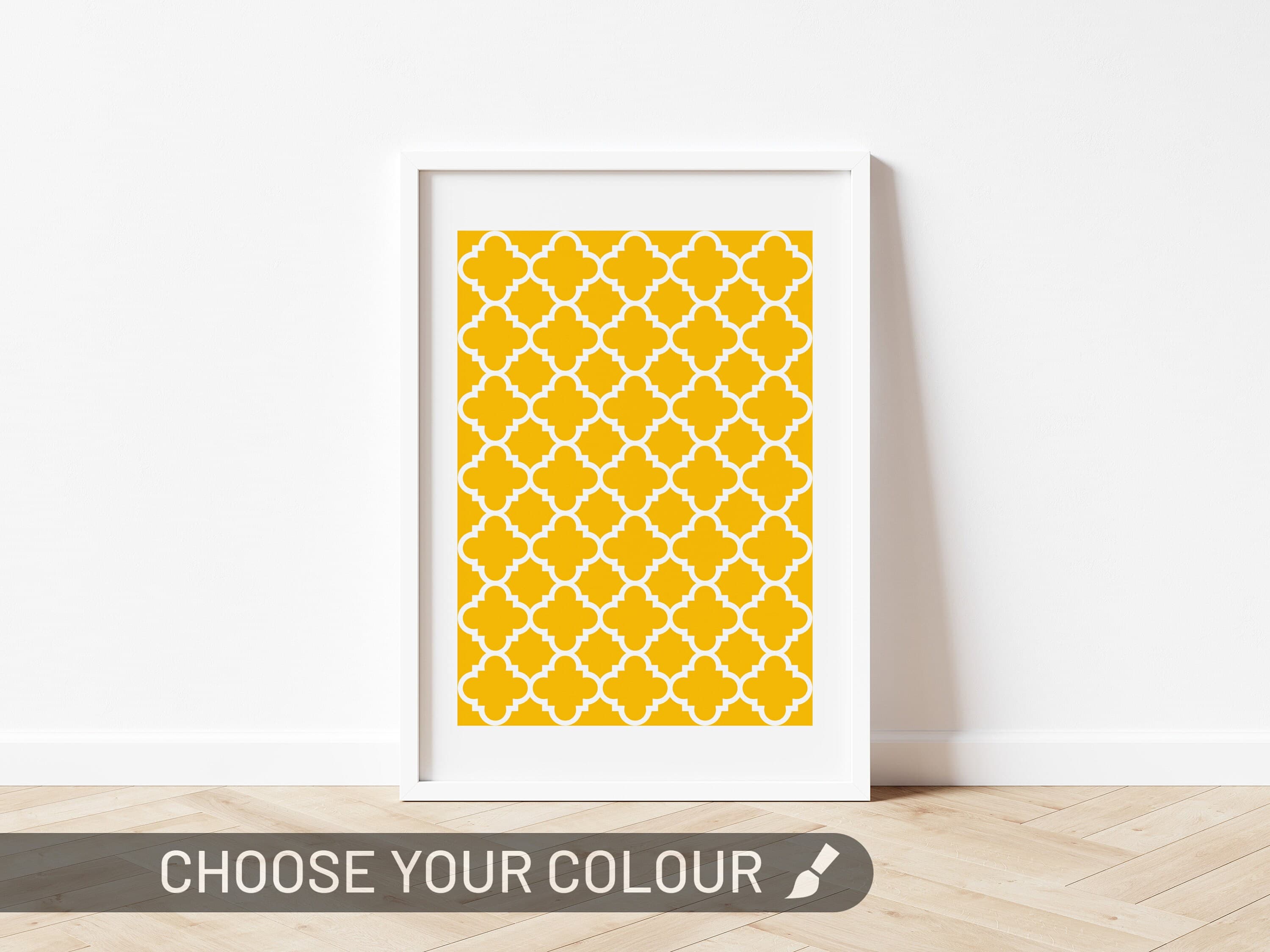 Moroccan Geometric Wall Art | Trellis Tiles Poster Print | Islamic Art Gift