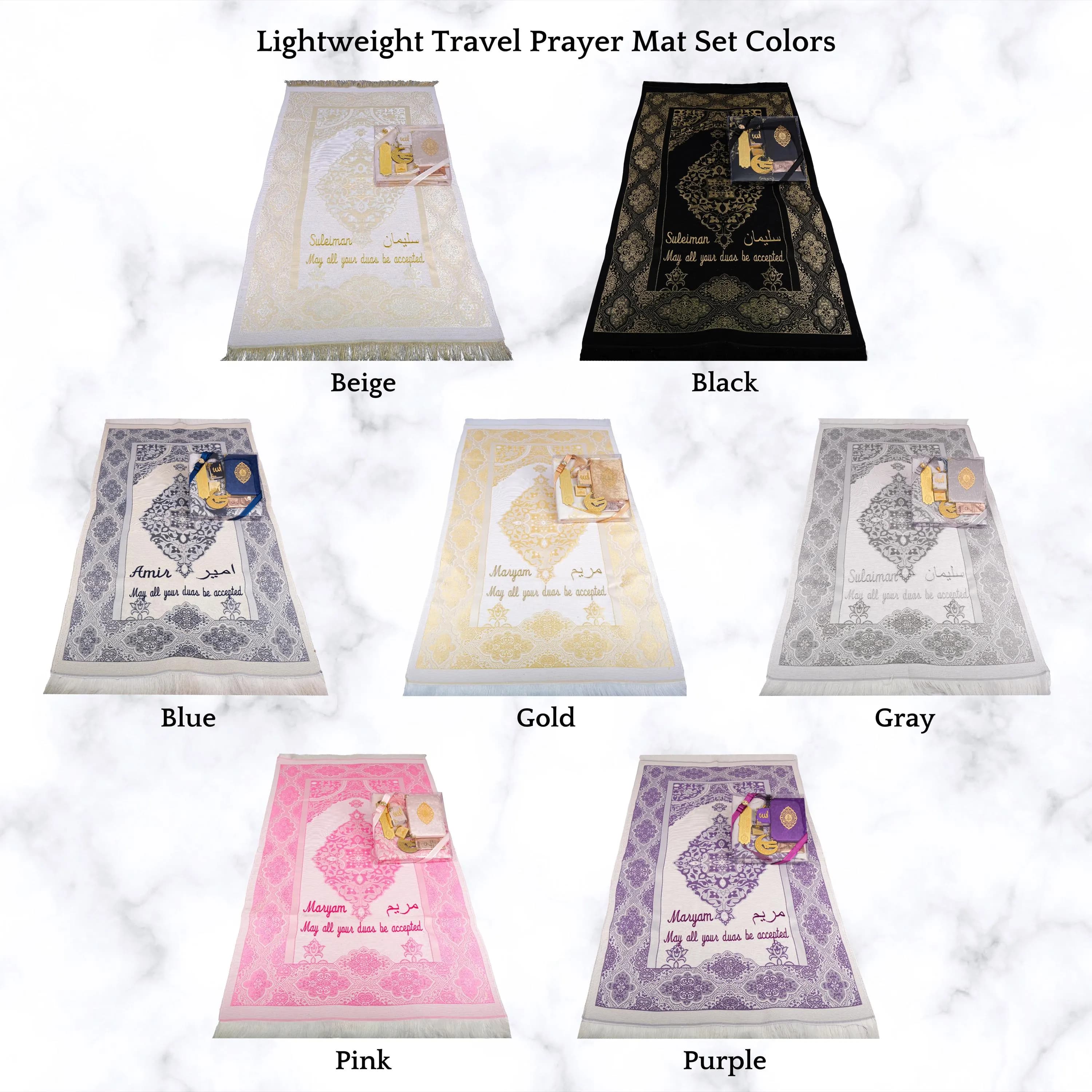 Personalized Islamic Gift Box, Custom Prayer Mat Mini Quran Tasbih Coffee Chocolate Set, Islamic Eid Gift Set, Luxury Janamaz Box - image 4