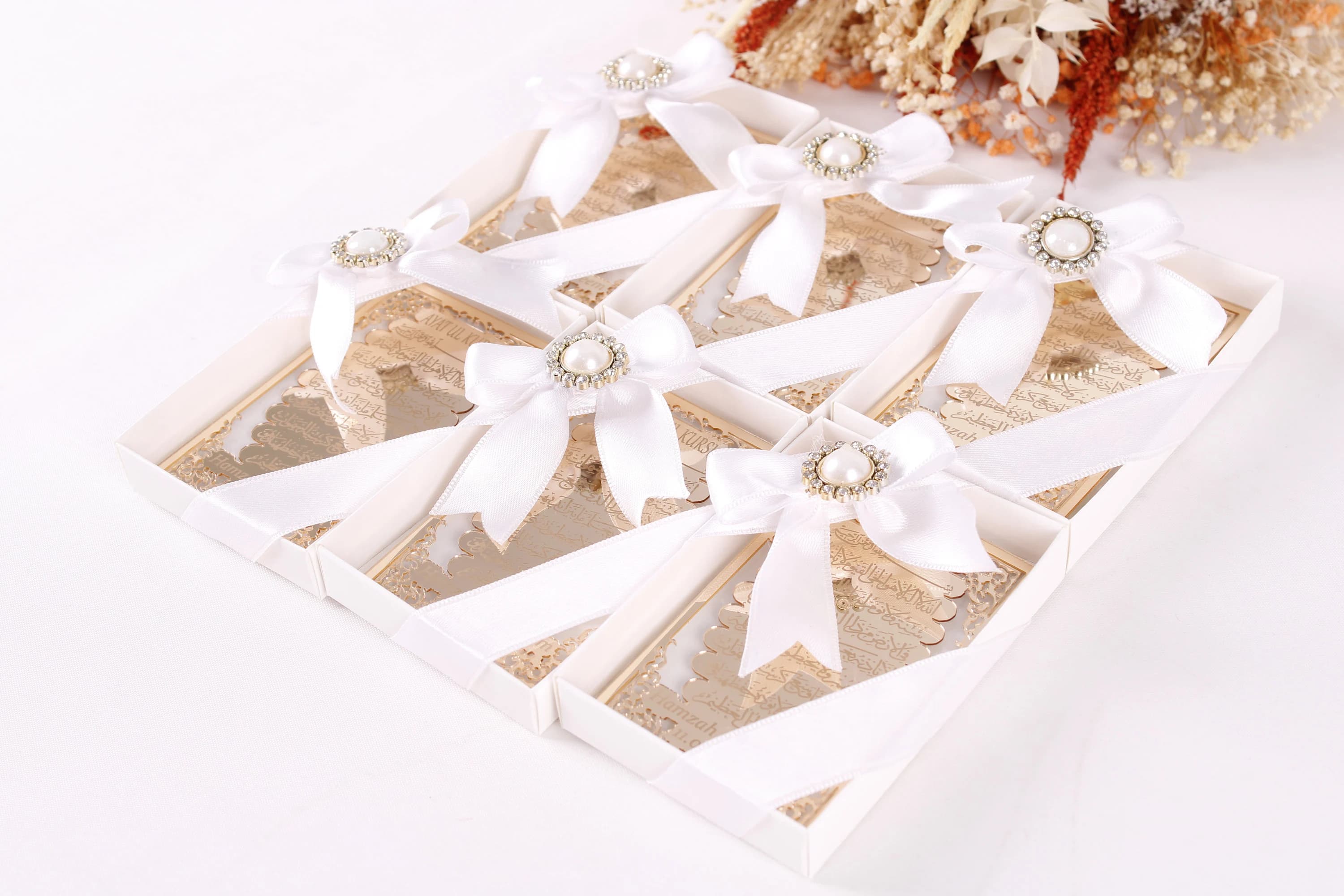 Ayatul Kursi Favor Plexiglass Backed Acrylic Mirror Engraved with Stand | Wedding Favor | Eid Favor | Baby Shower Favor | Hajj Umrah Favor