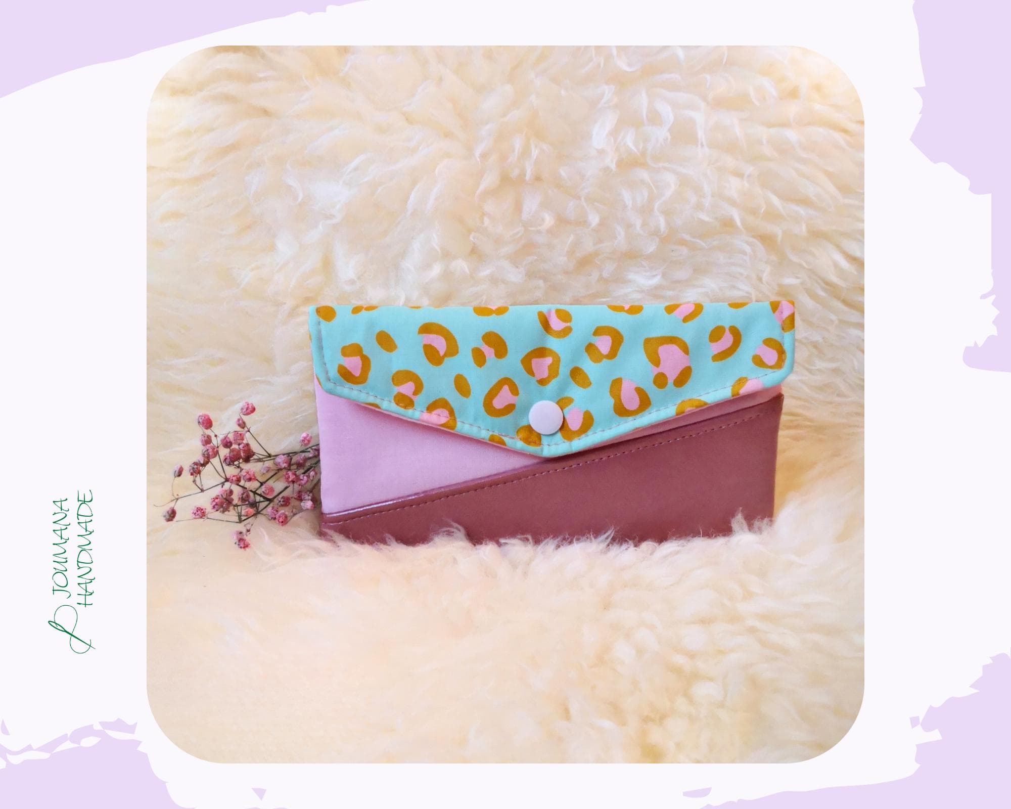 Smartphonetasche leo mint / rosa mit Reißverschlussfach - Geschenke Weihnachten Geburtstag Handytasche Handyhülle