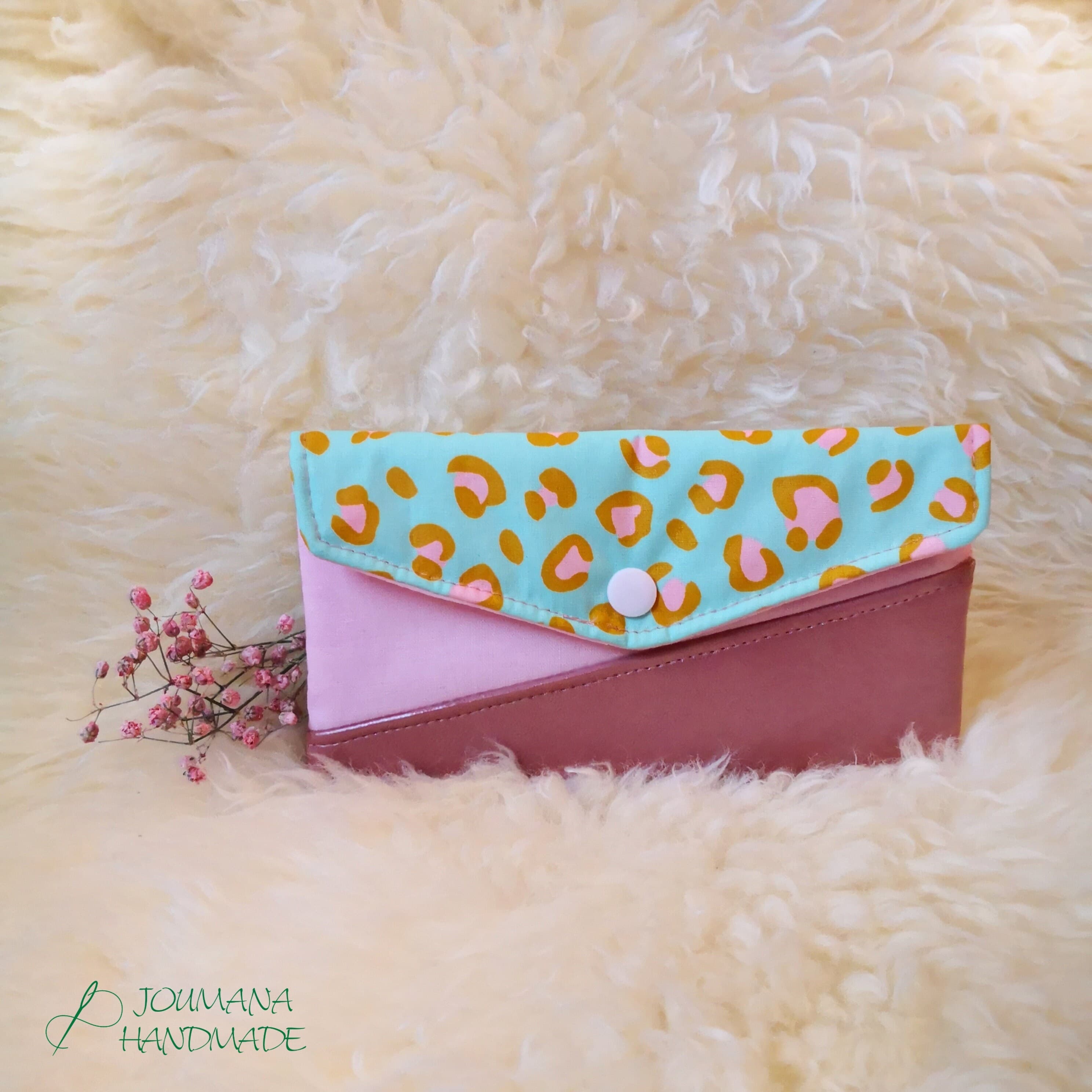 Smartphonetasche leo mint / rosa mit Reißverschlussfach - Geschenke Weihnachten Geburtstag Handytasche Handyhülle - image 3