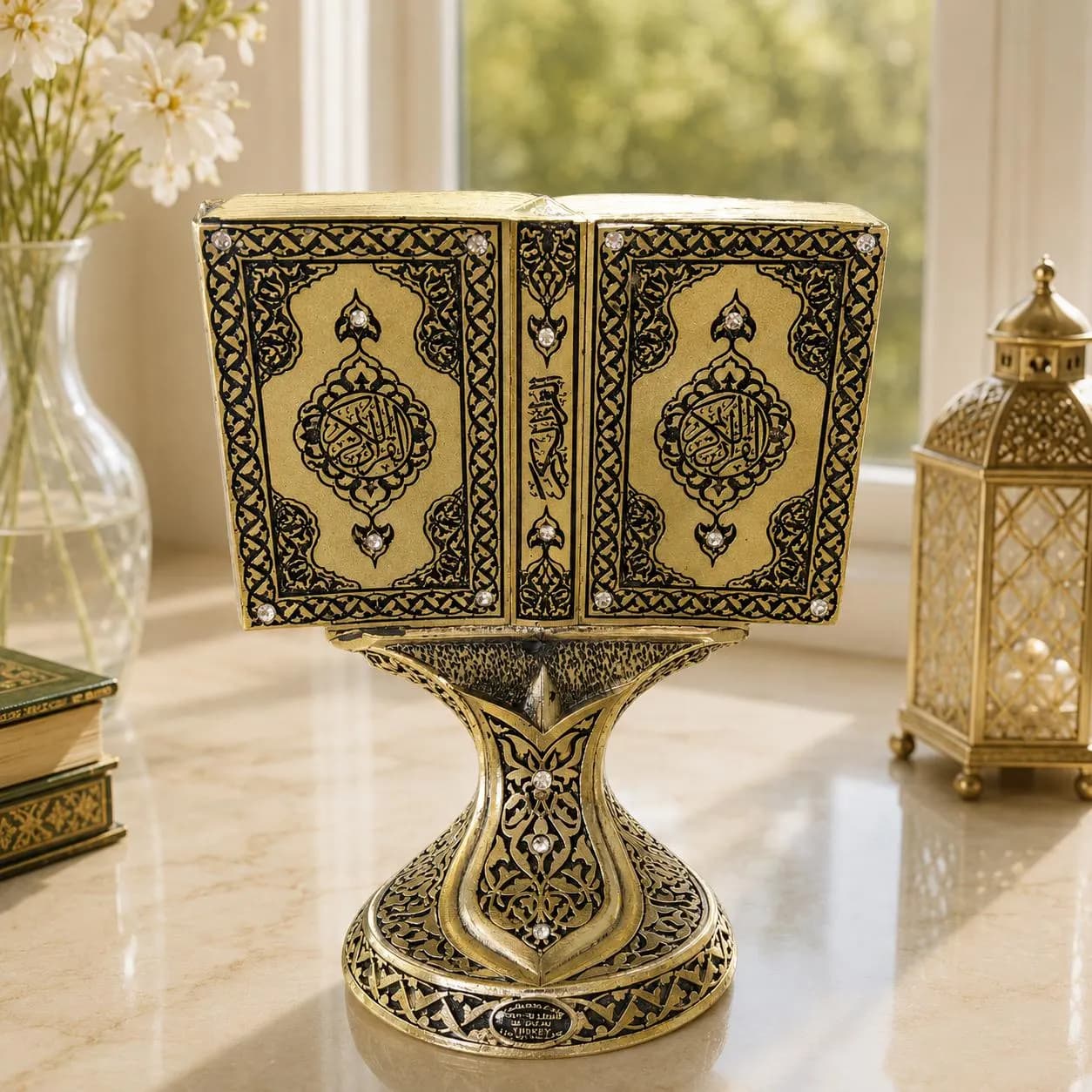 Ayat Ul Kursi Book Figurine, Islamic Arabic Calligraphy Decor, Muslim Wedding Gift - image 4