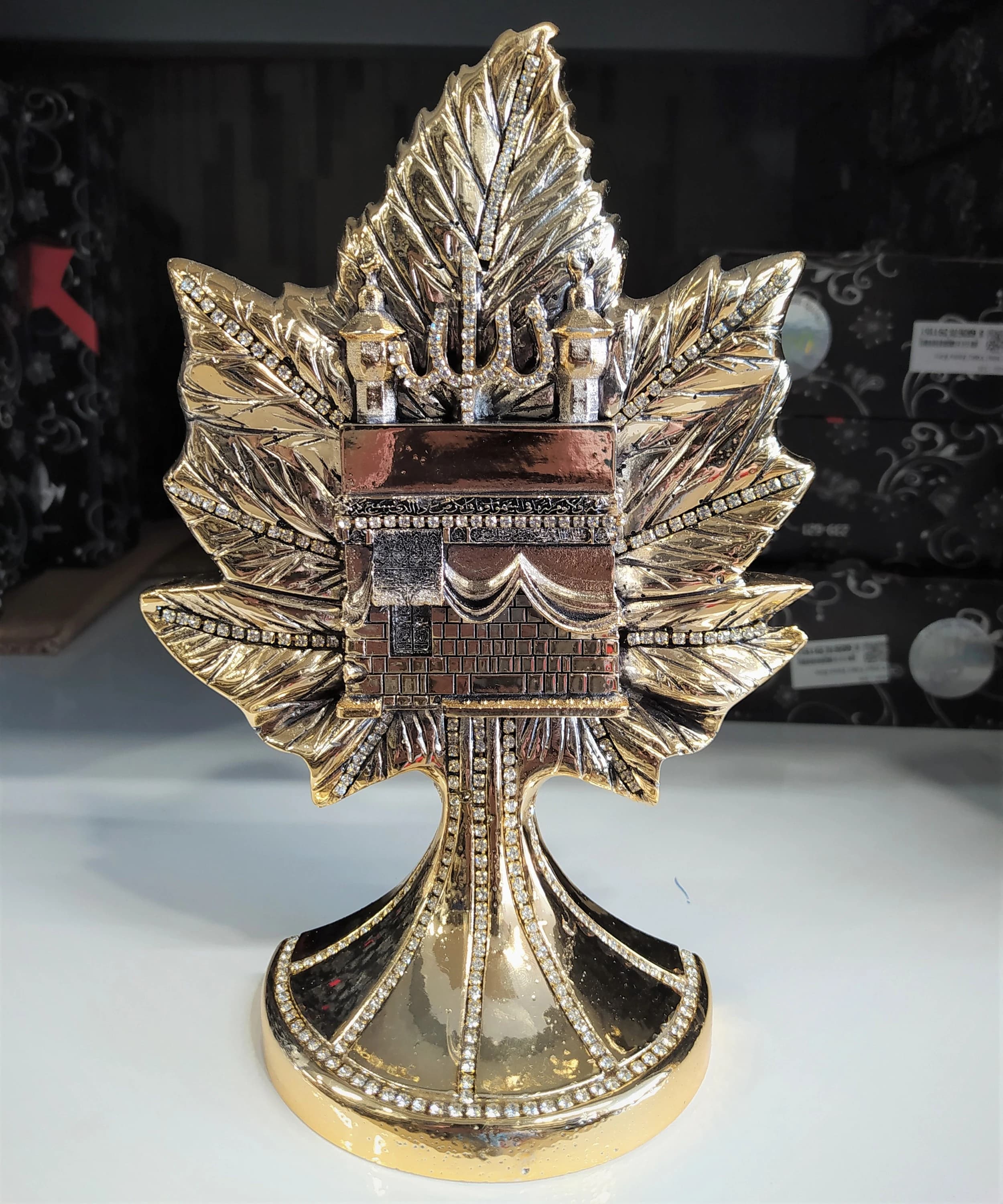 Kaaba Allah Leaf Decor, Islamic Wedding Gift, Muslim Home Decor