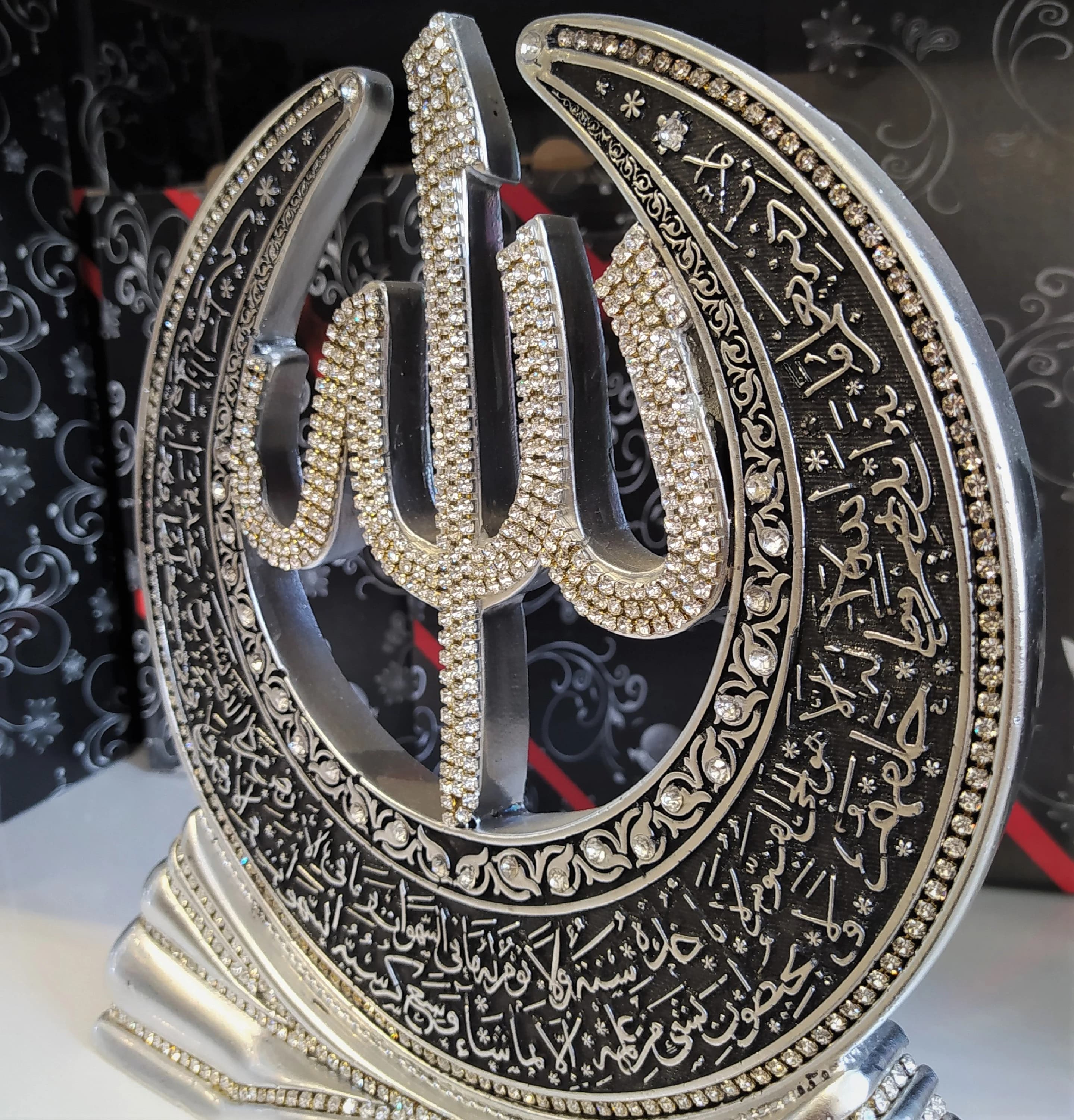Allah Decor Statue, Arabic Calligraphy Islamic Home Decoration, Crystal Detail - image 5