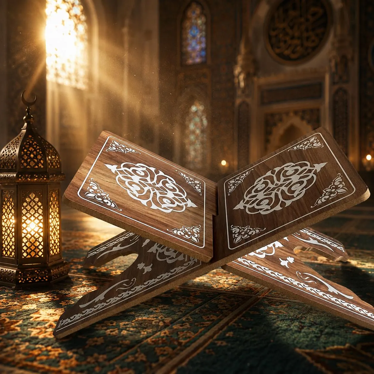 Luxury Wooden Quran Stand | Foldable Islamic Rehal, Pine Wood Home Decor - image 5