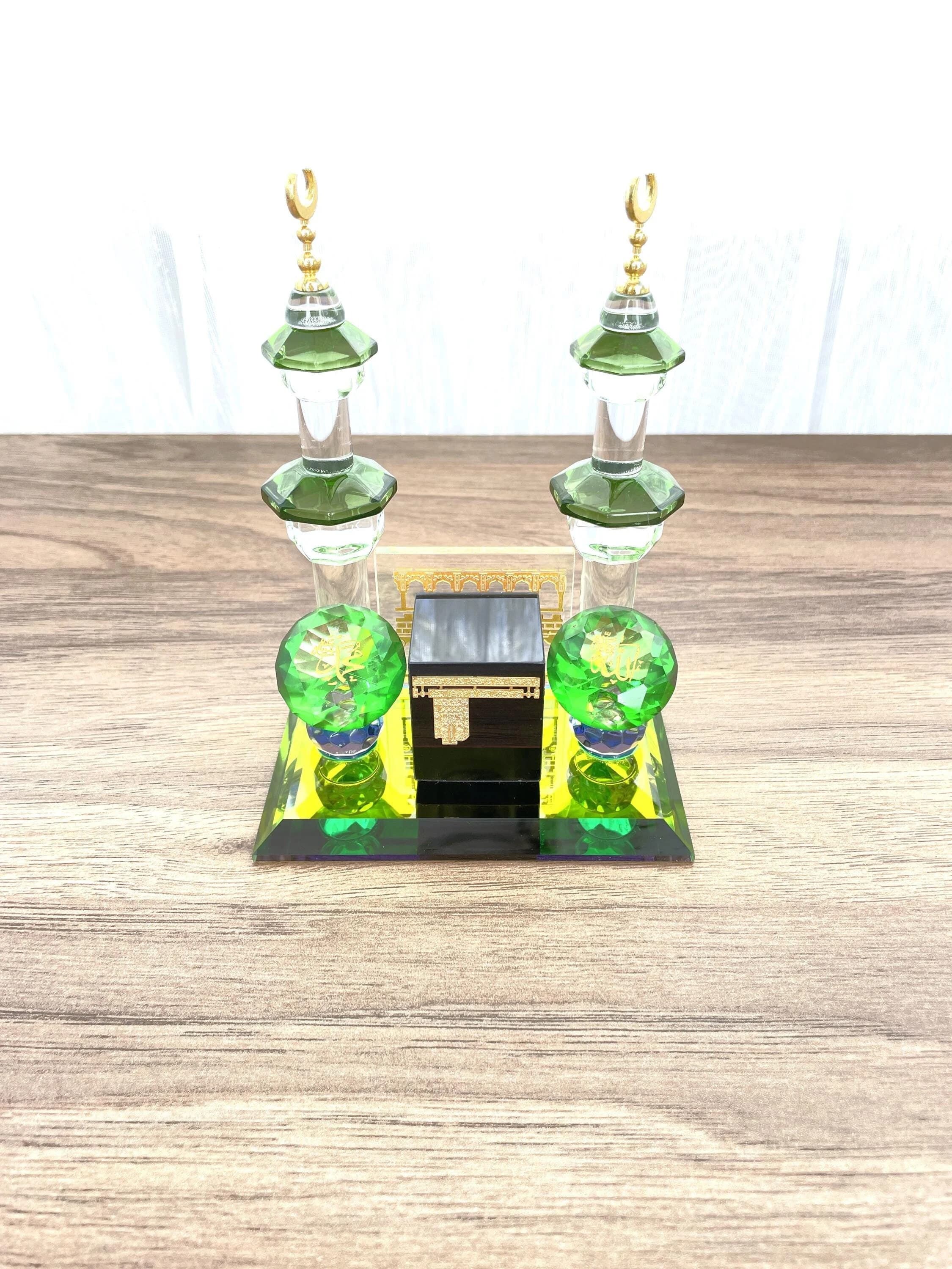 Islamic Crystal Kaaba Ornament, Allah Muhammad Decor, Muslim Home Decoration (10x13.5cm) - image 2