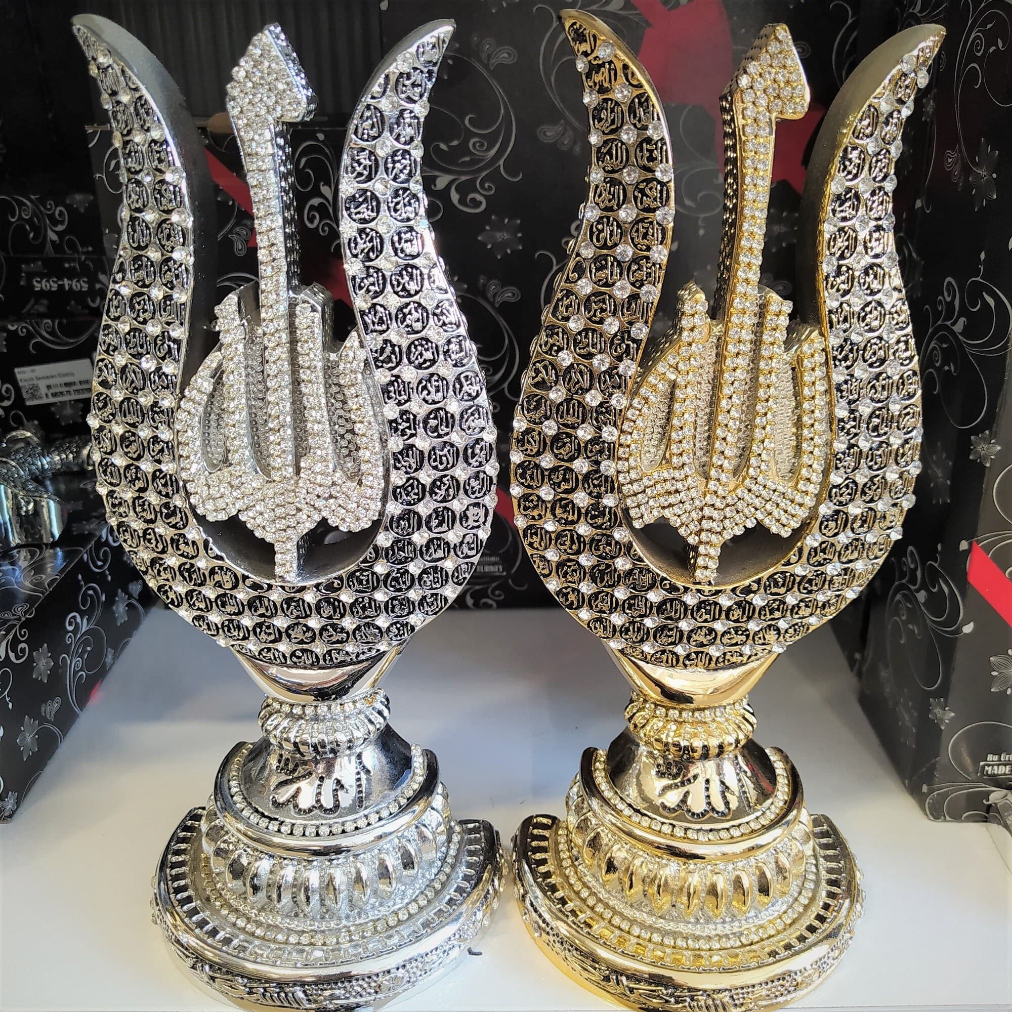 Allah Asma Ul Husna Tulip Table Decor, 99 Names Islamic Crystal Art - image 2