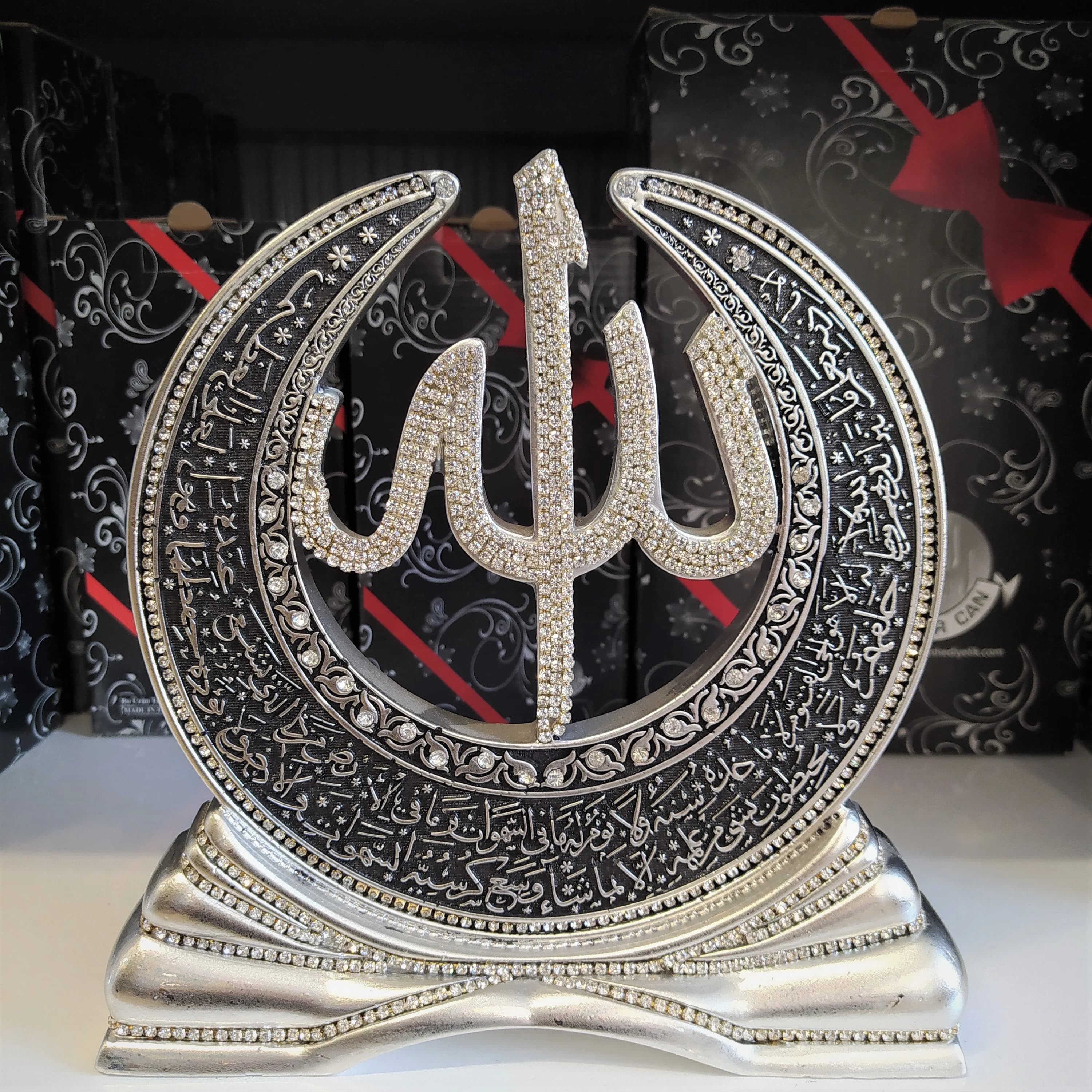 Allah Decor Statue, Arabic Calligraphy Islamic Home Decoration, Crystal Detail - image 3