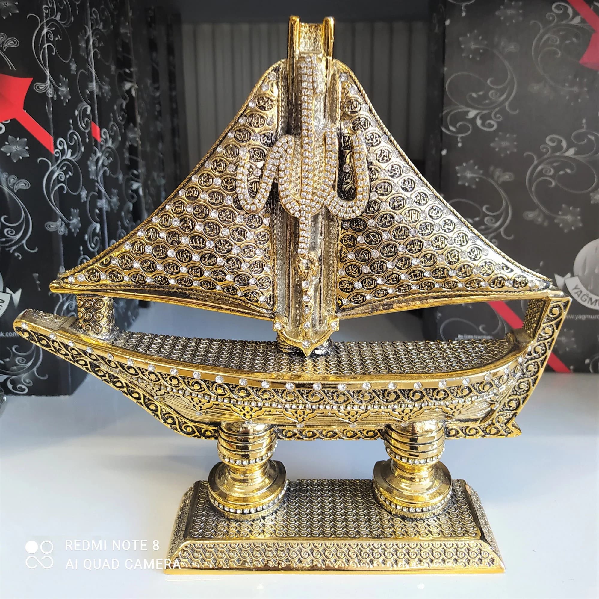Allah Asma Ul Husna Sailboat Decor, 99 Names Islamic Table Art, Muslim Home Gift - image 2