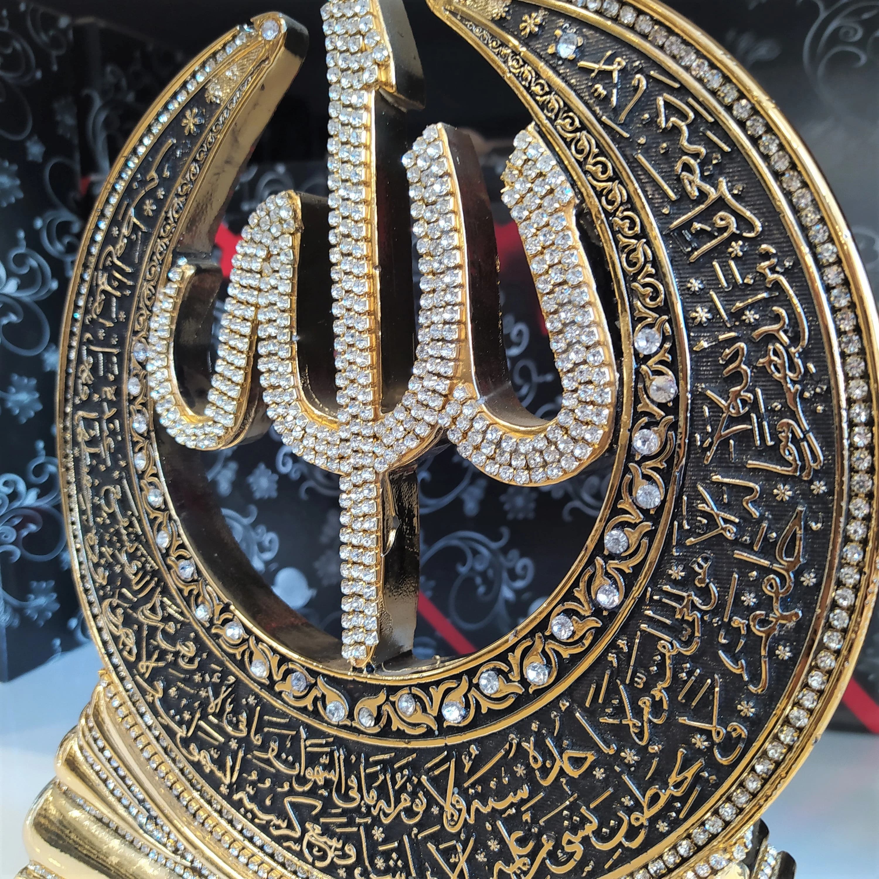 Allah Decor Statue, Arabic Calligraphy Islamic Home Decoration, Crystal Detail - image 4