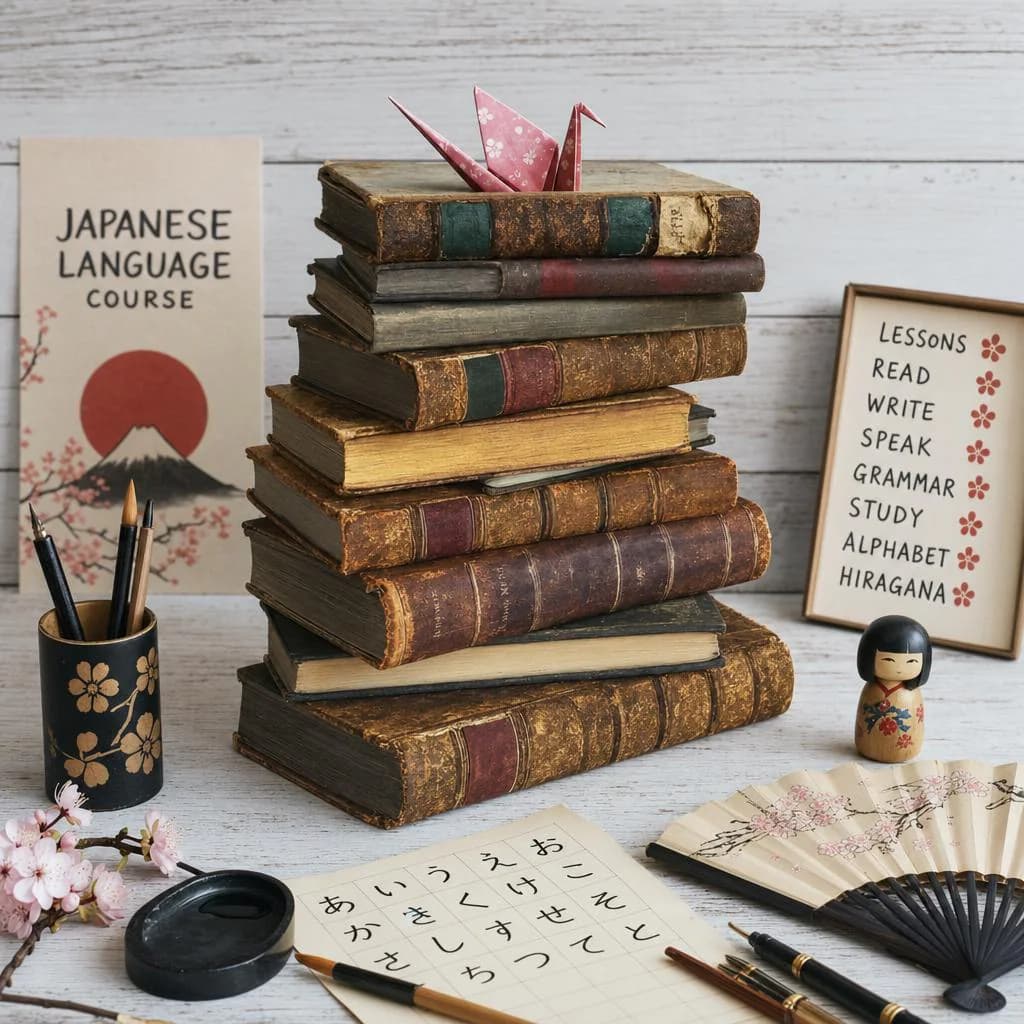 47 Rare Old Books on Japanese Language Course Lessons Read Write Speak Grammar Study Alphabet Hiragana Collection | Size 1.2 GB