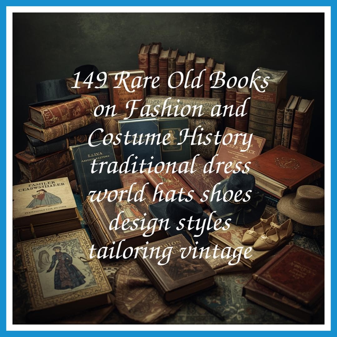 149 Rare Old Books on Fashion and Costume History traditional dress world hats shoes design styles tailoring vintage - Instant PDF Download