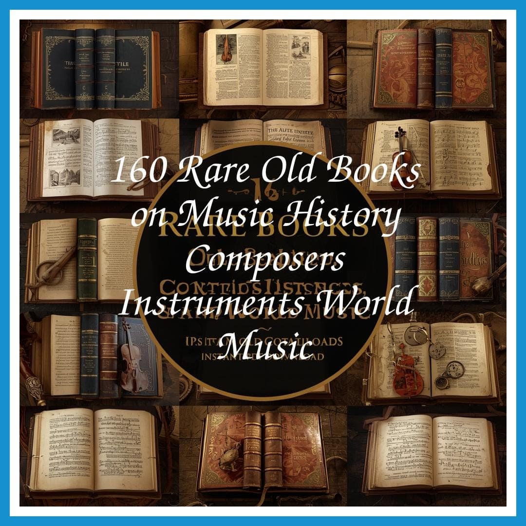 160 Rare Old Books on Music History Composers Instruments World Music - Instant PDF Download